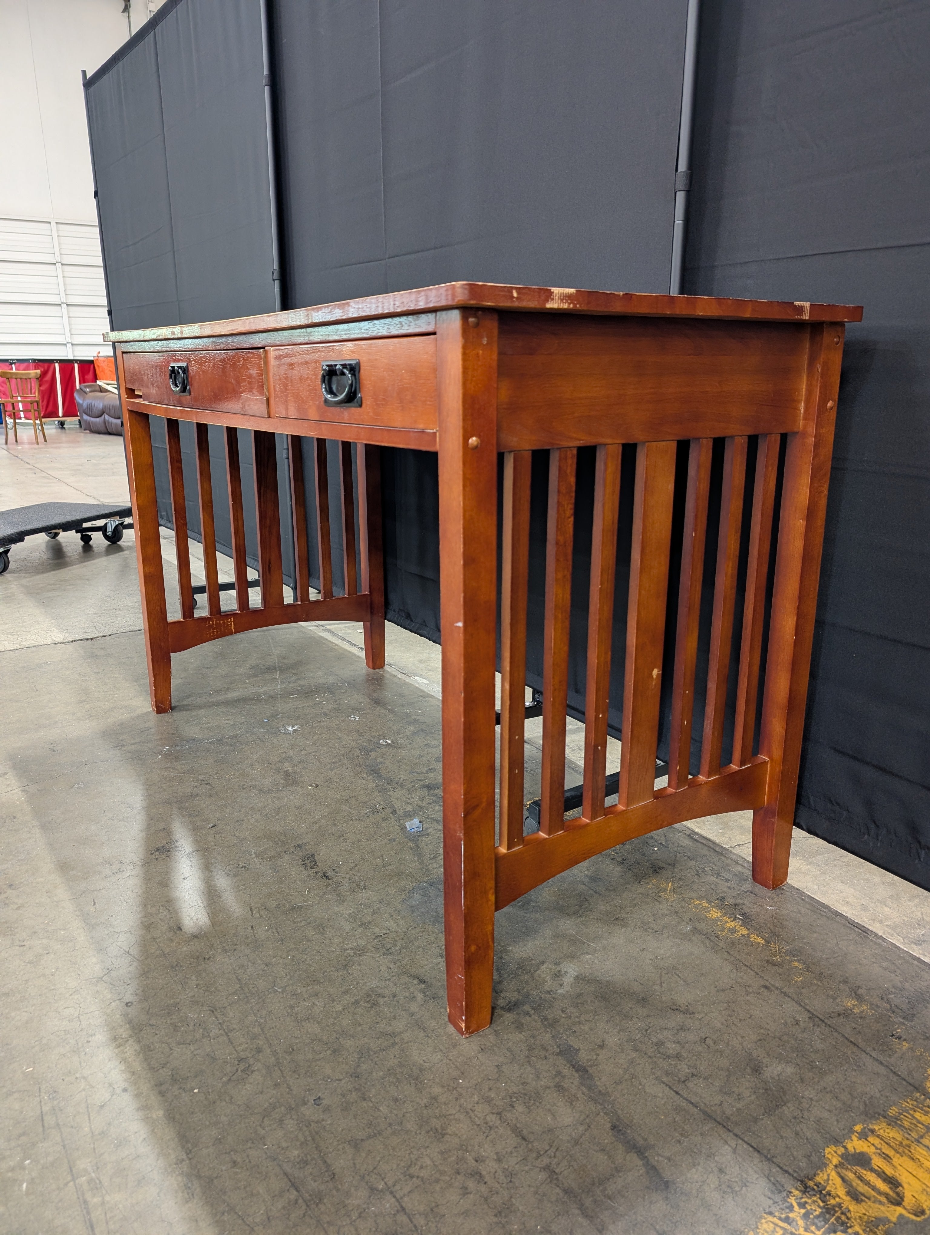 Mission Style Hardwood Writing Desk with Drawers
