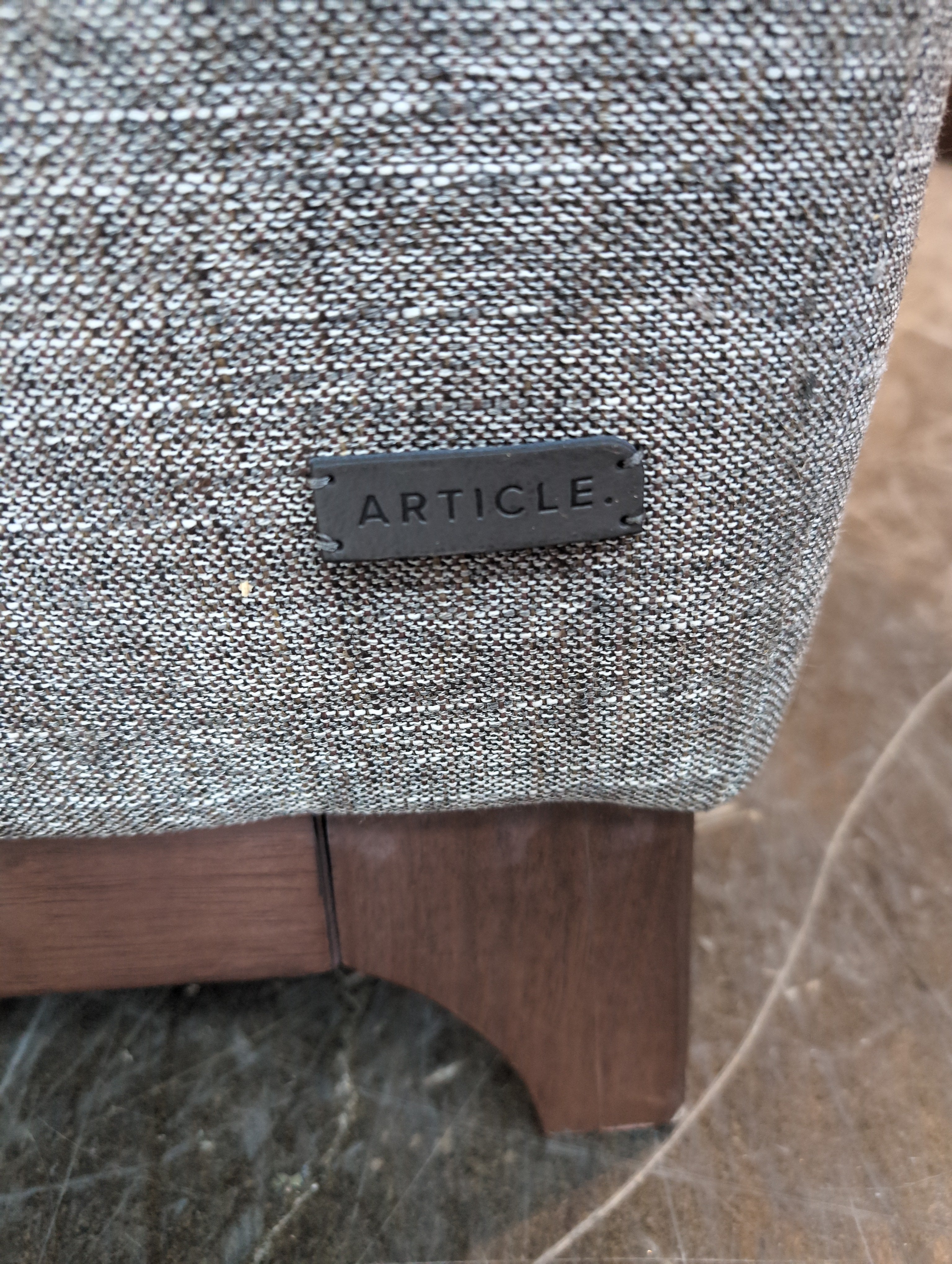 Modern Volcanic Gray Article Sectional Sofa