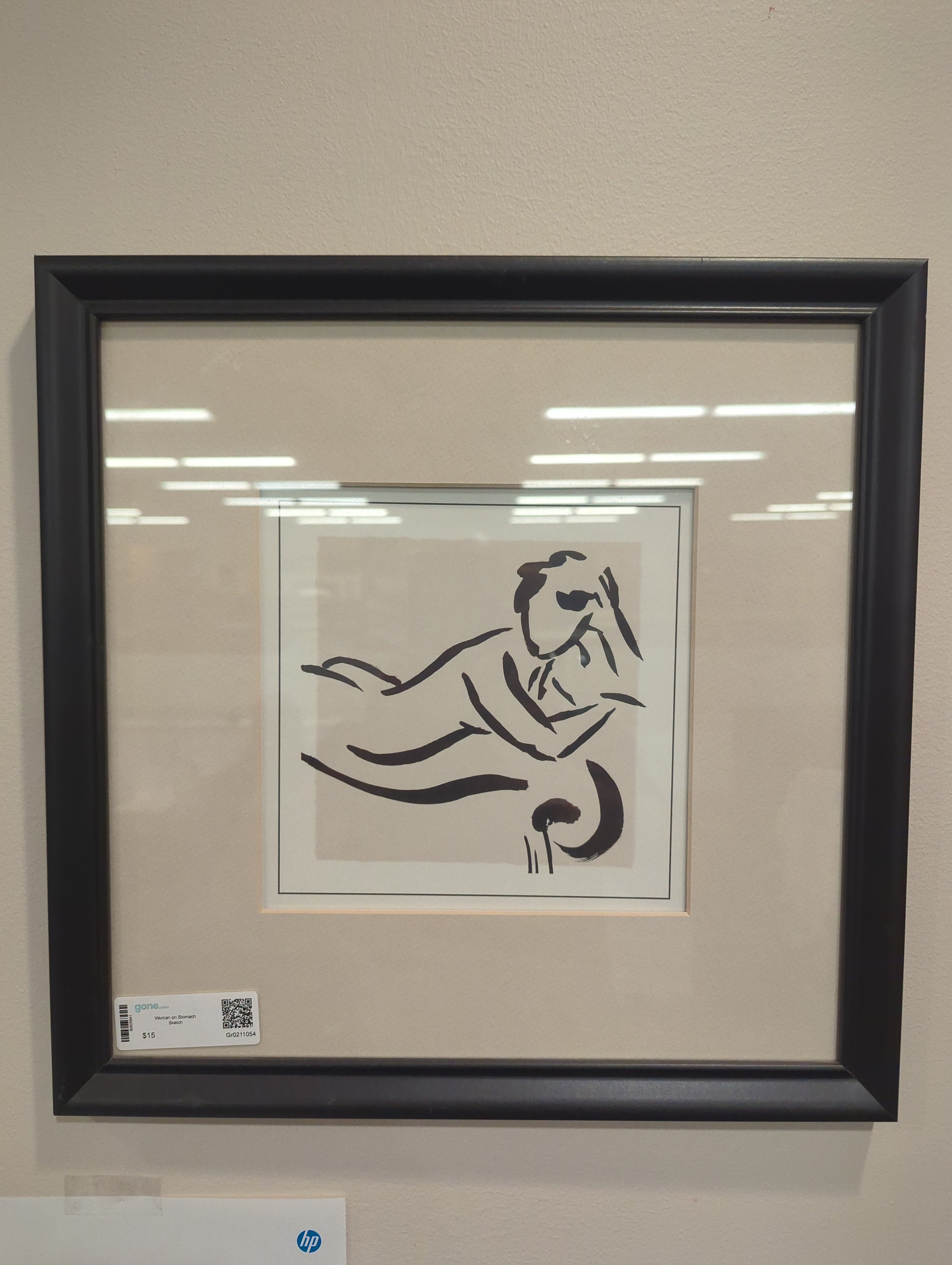 Woman on stomach sketch