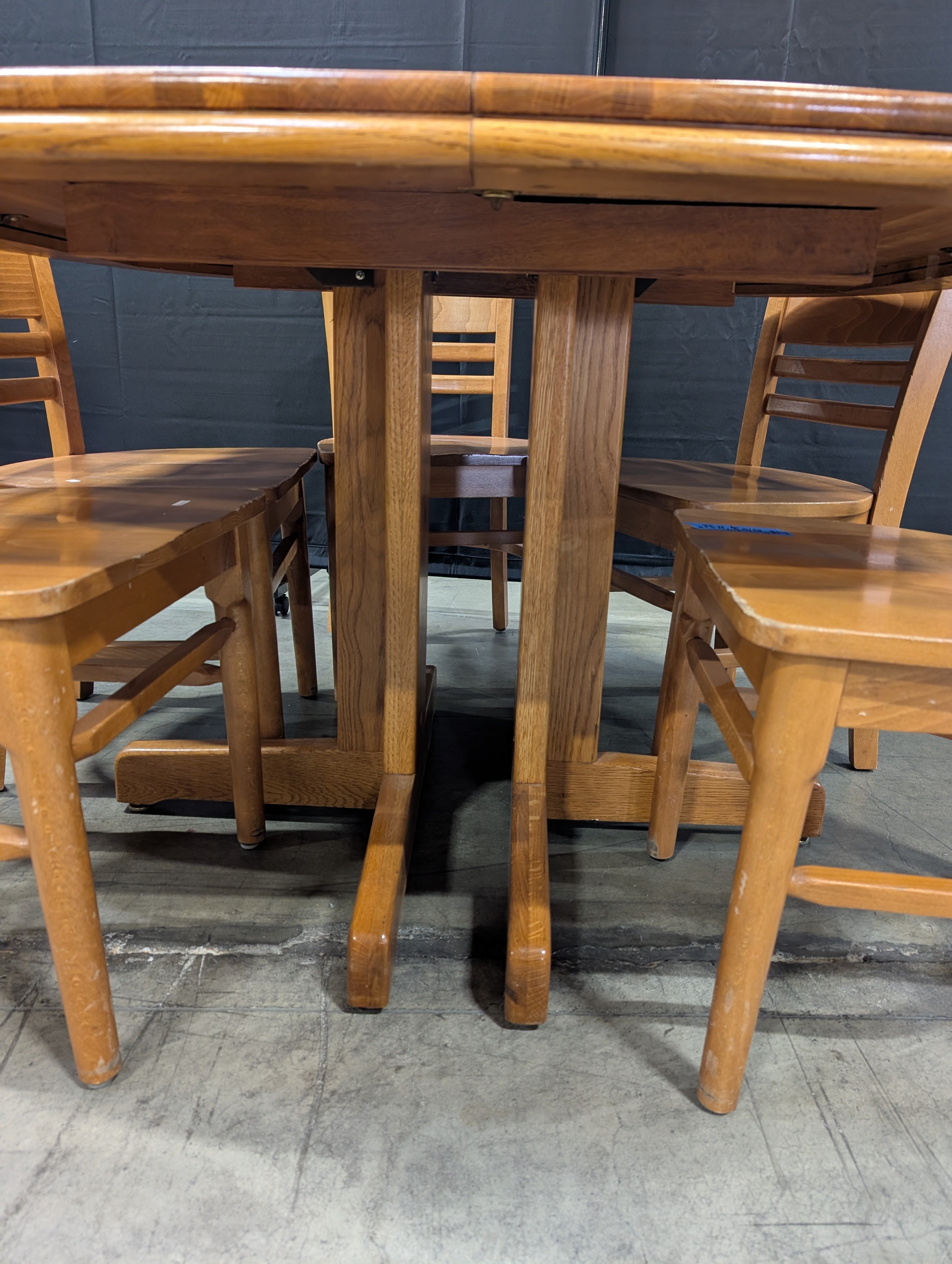 Butcher Block Dining Table with Six Chairs