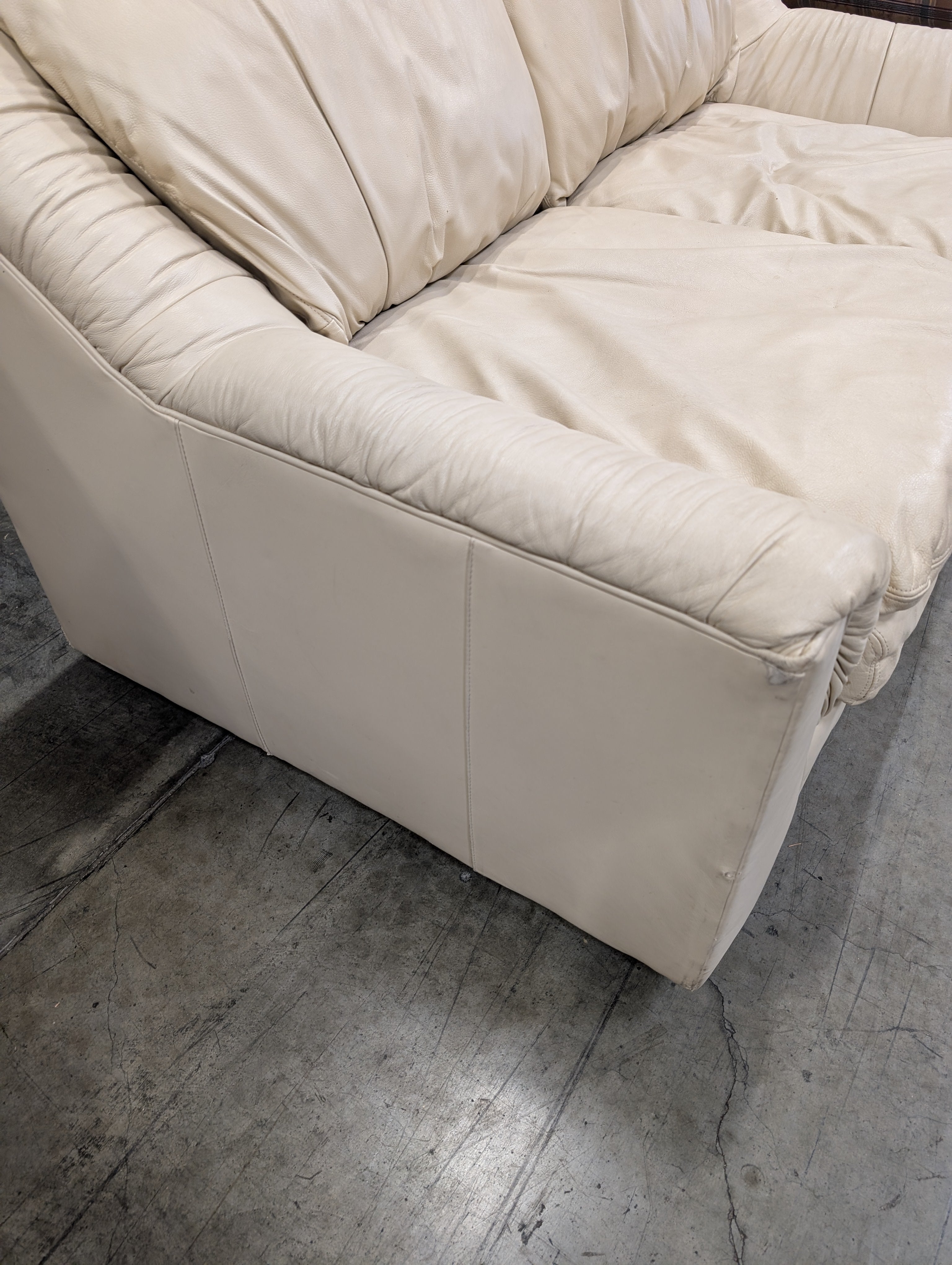 Emerson Leather Cream Loveseat