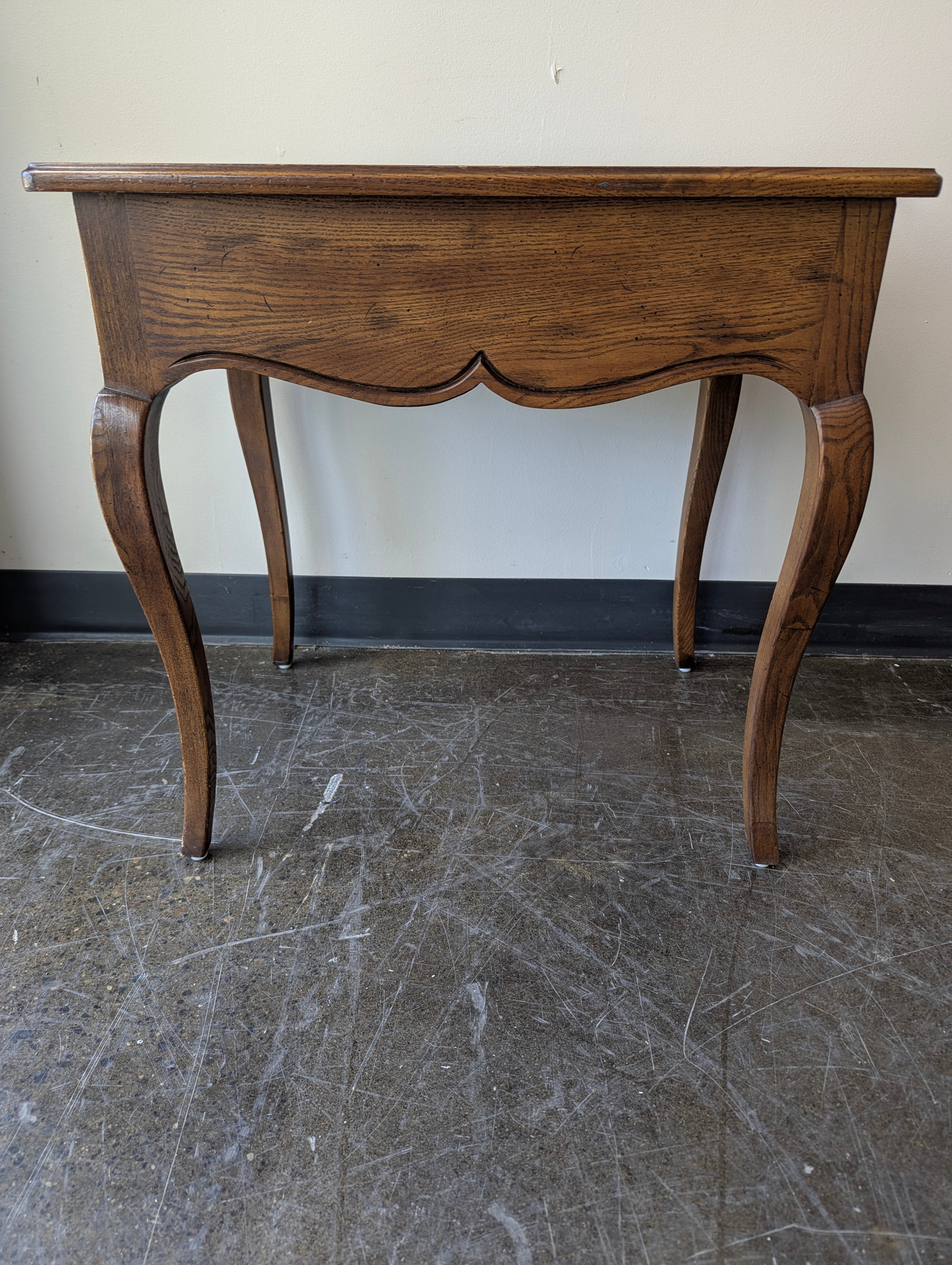 Vintage French Provincial Style Wood End Table with Drawer