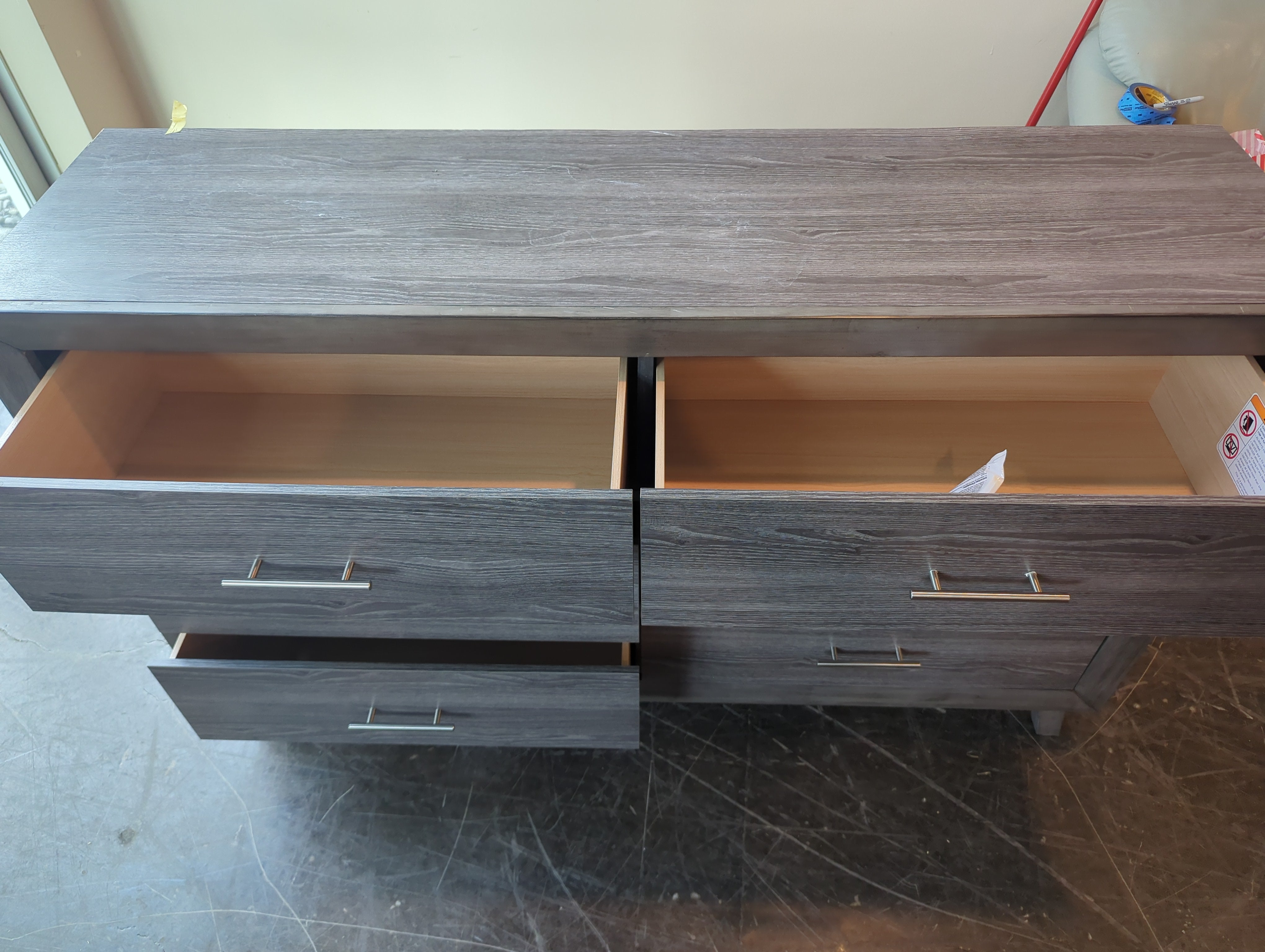 Mid-Century Modern Gray Dresser with Mirror