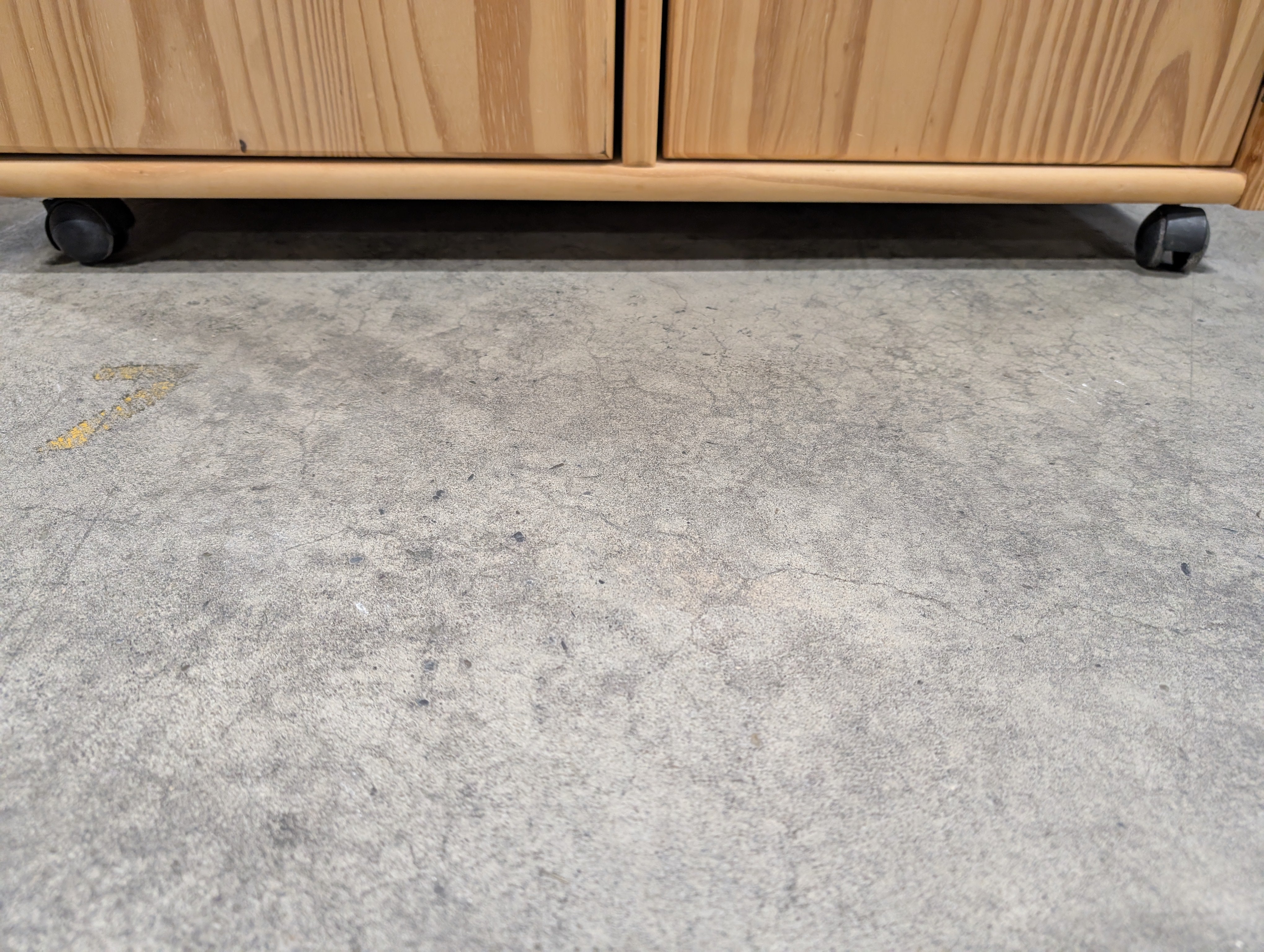 Natural Pine Wood Rolling Storage Cabinet