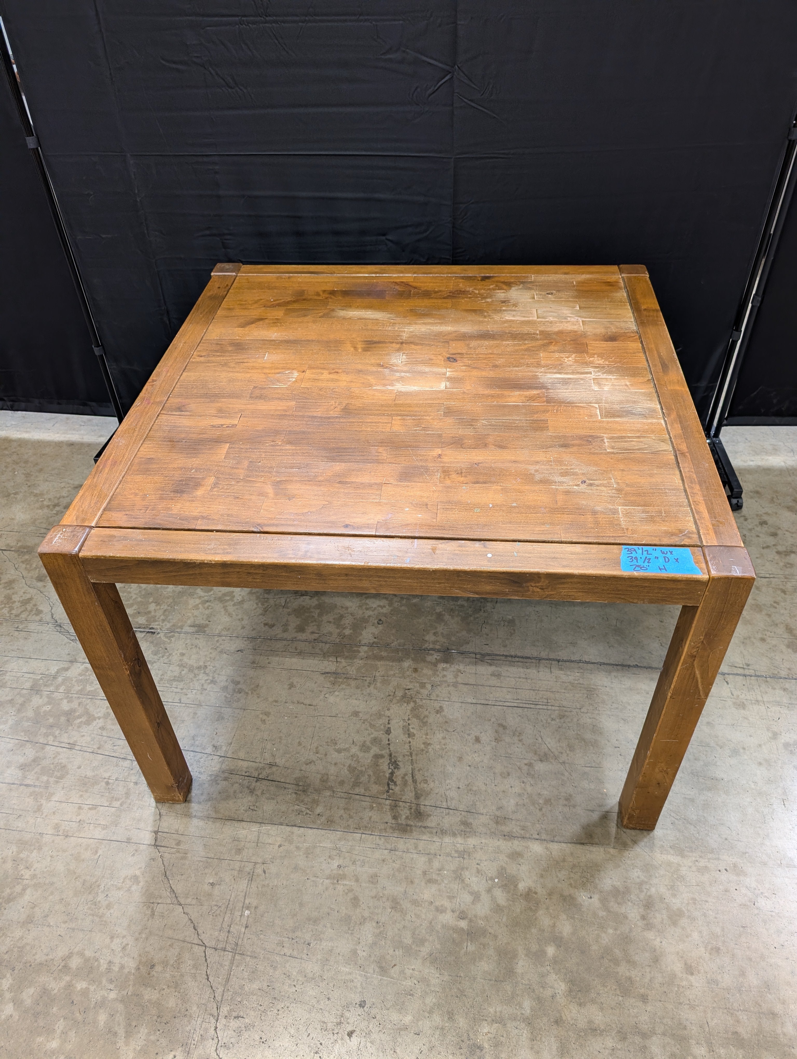 Square Brown Wood Accent Table