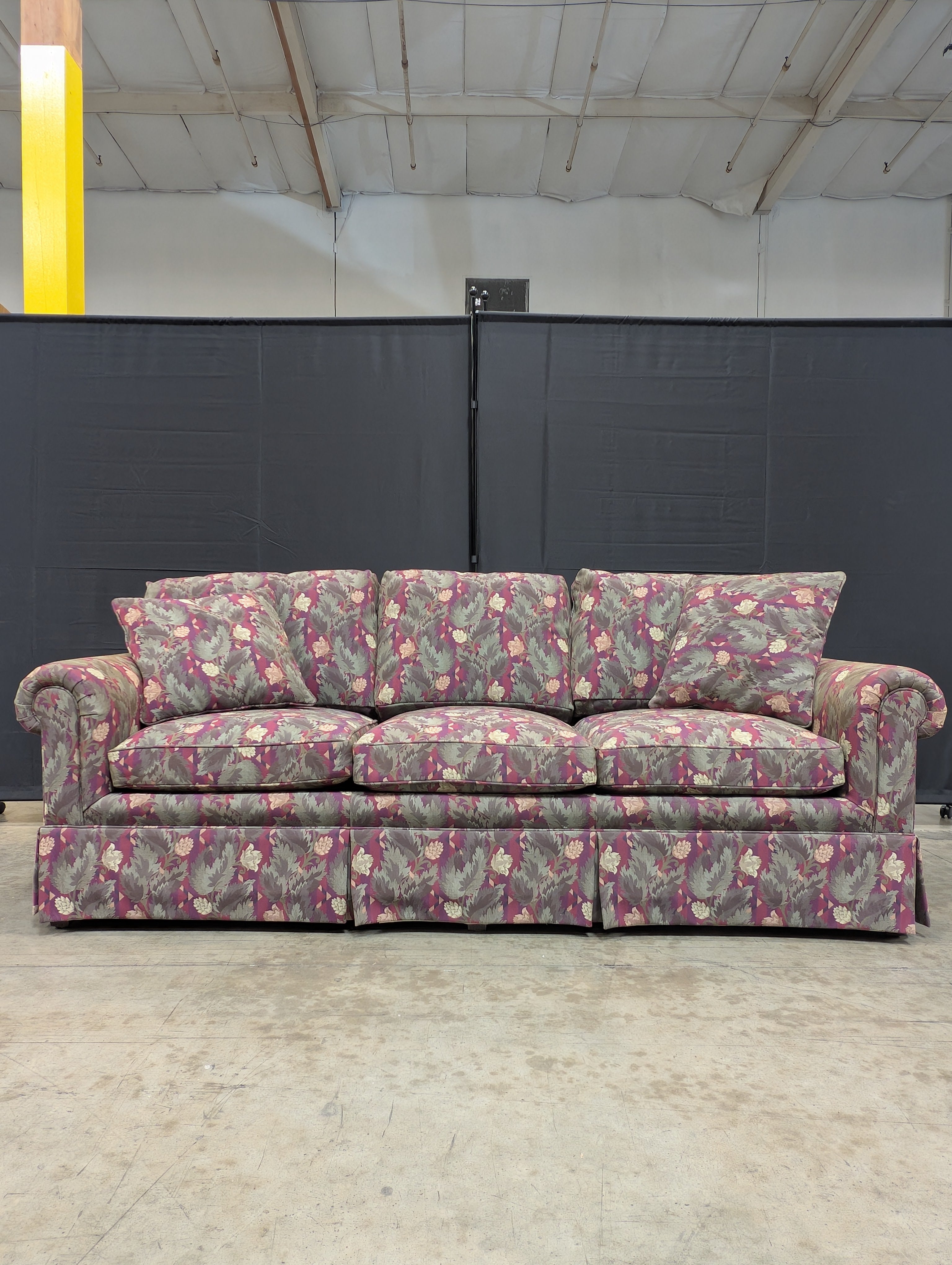Valley furniture Upholstered Three-Seater Sofa with Botanical Pattern