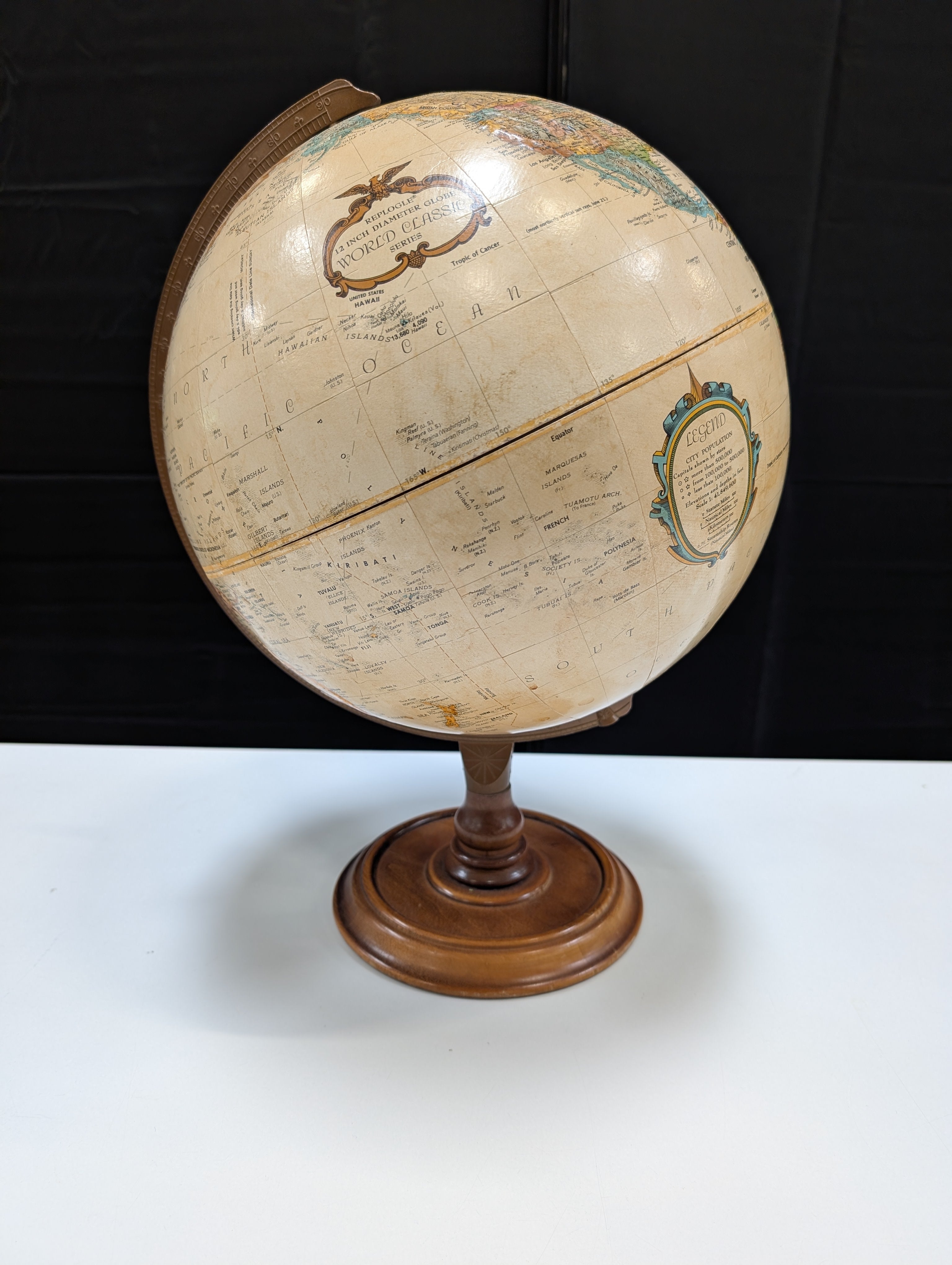 REPLOGLE 12" Decorative World Globe with Wooden Pedestal Base