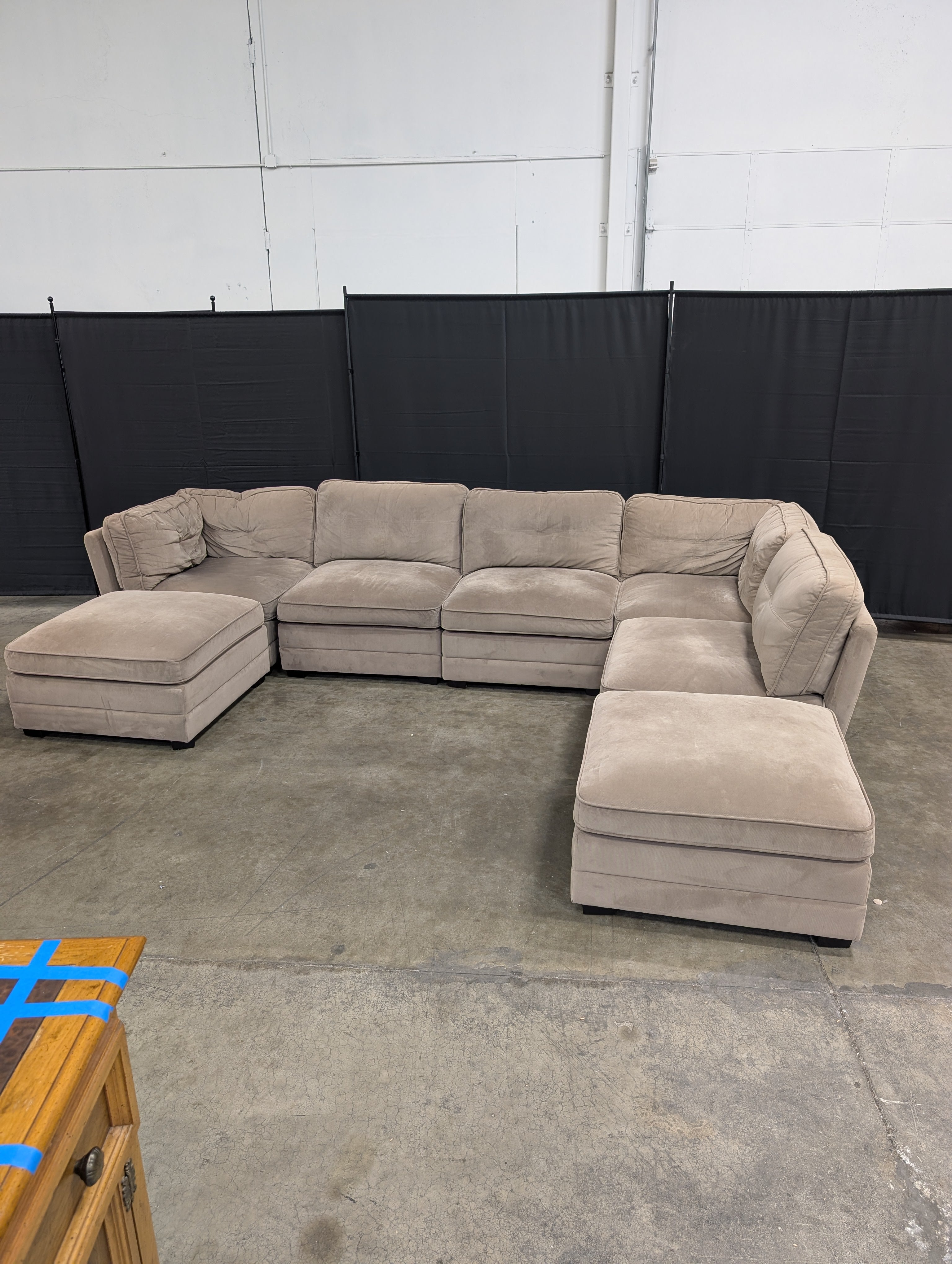 Modular Taupe Fabric Sectional Couch