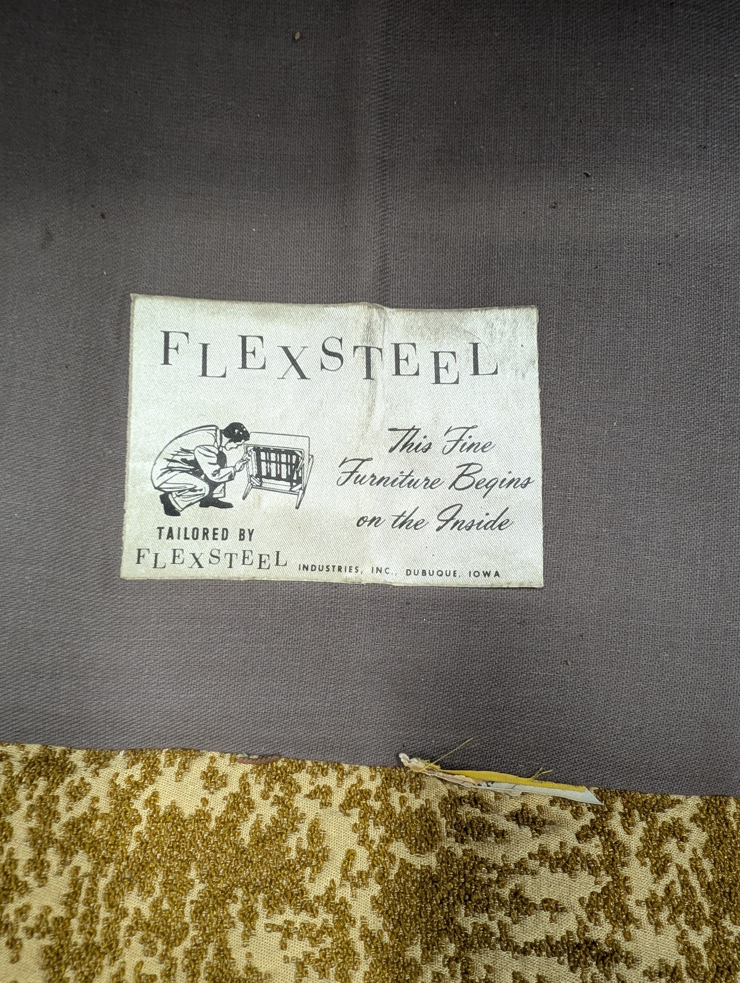 Vintage FLEXSTEEL Gold Tufted Armchair