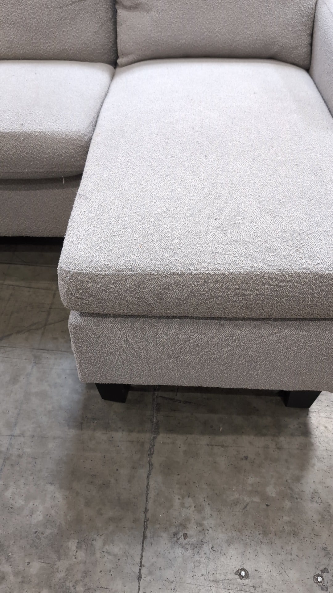 Modern Two-Tone Boucle Sofa with Integrated Ottoman