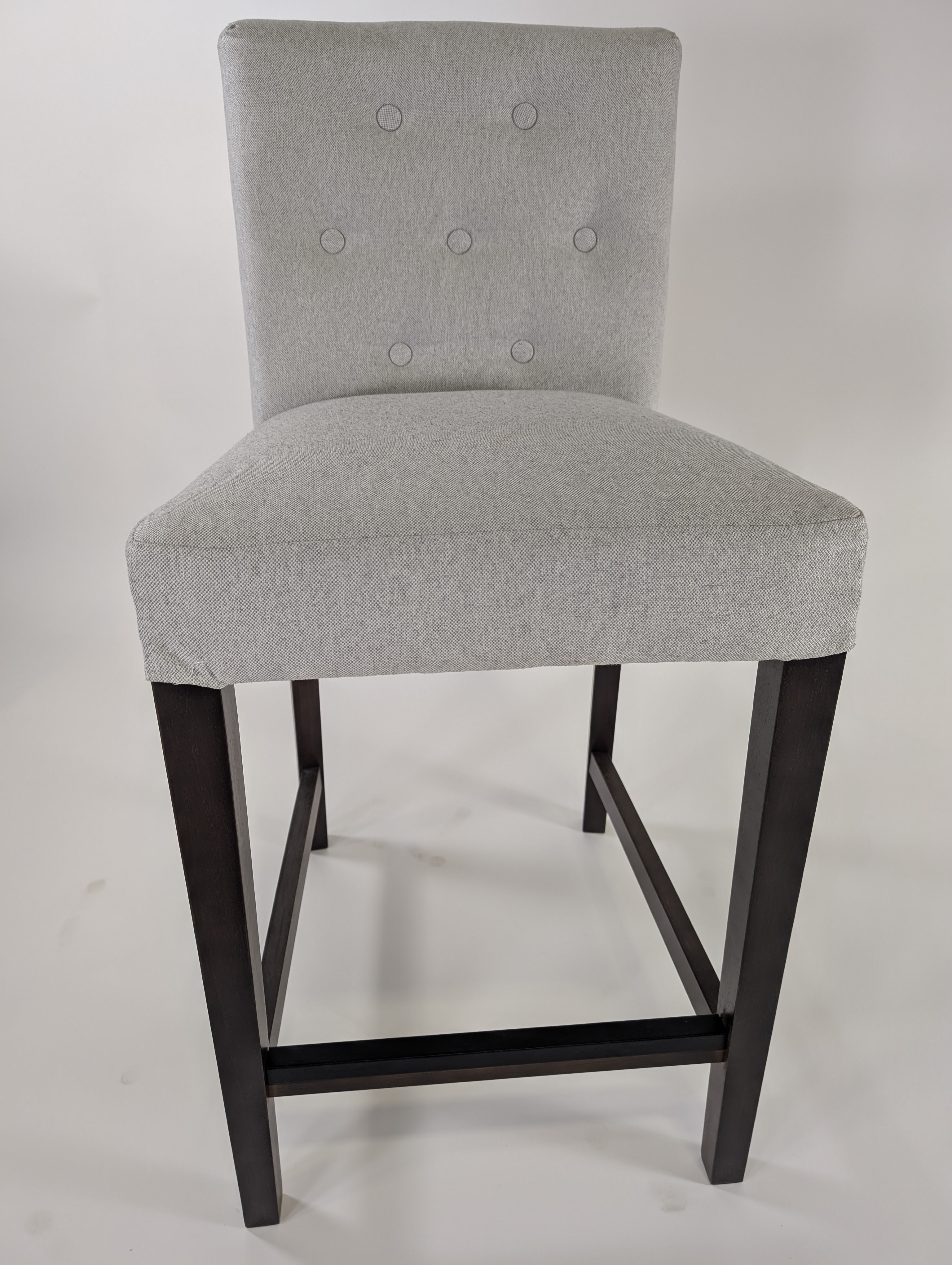 Stylish Light Beige Fabric Upholstered Dining Chair with Button Tufting