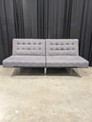 Tufted Grey Split-Back Couch in Fabric