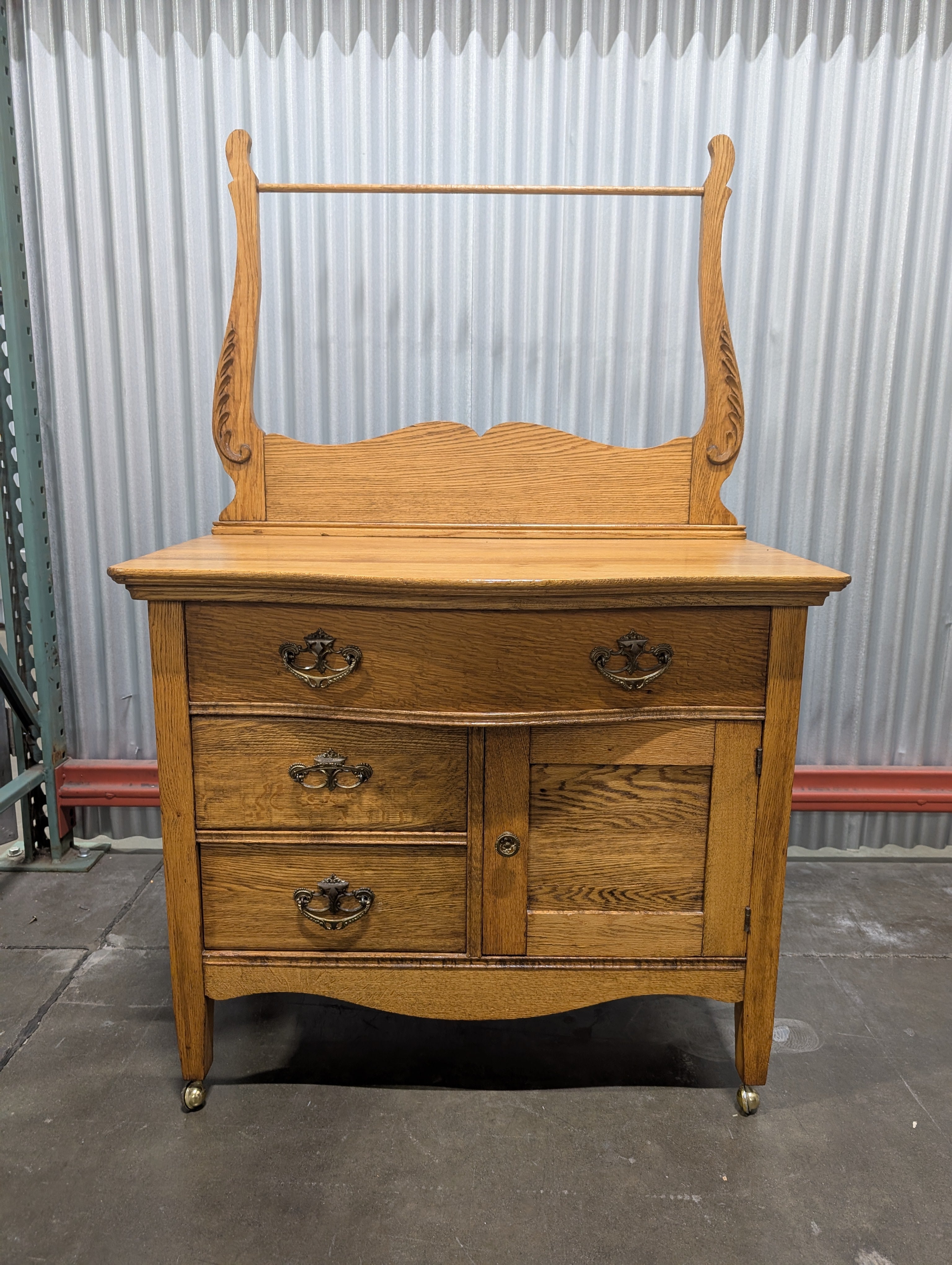Antique Oak Vanity No Mirror