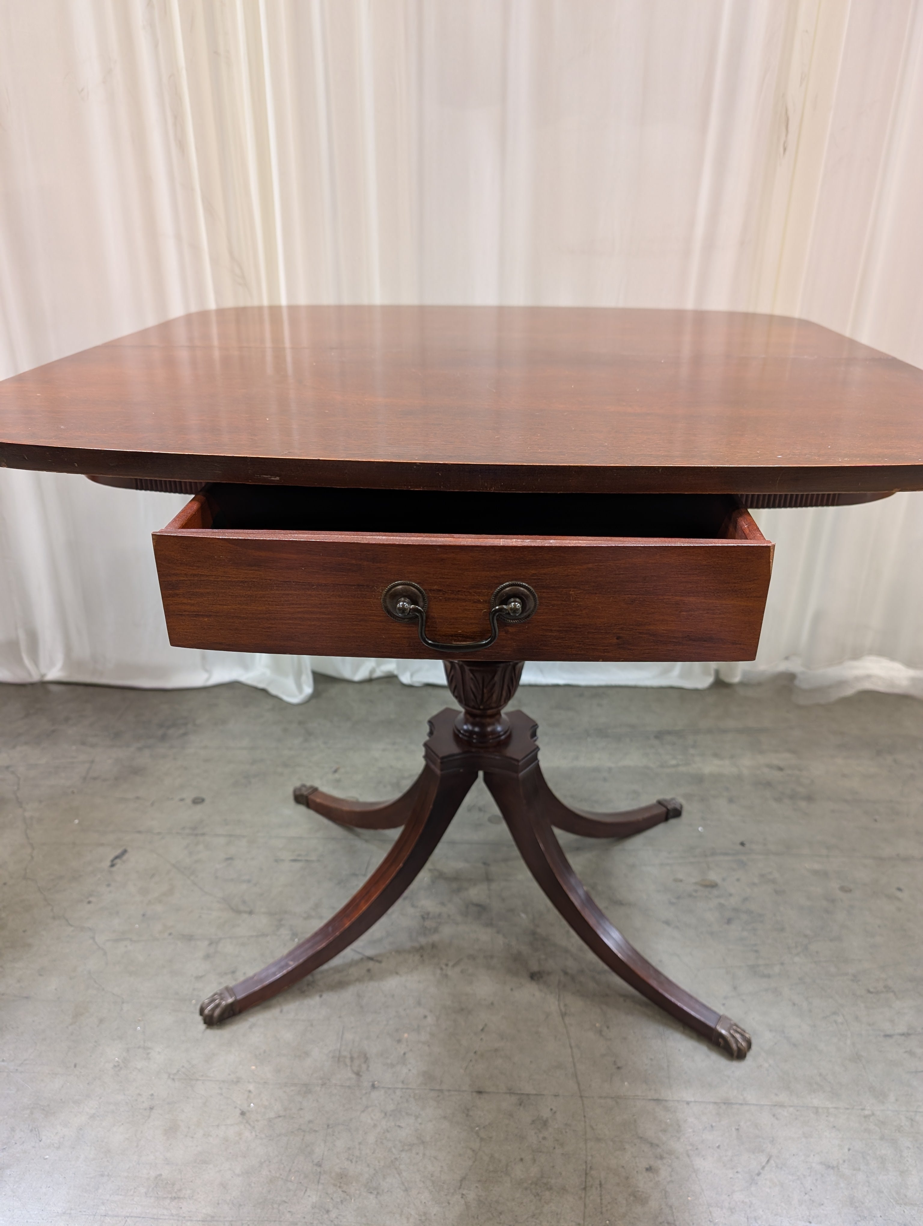 Vintage Mahogany Pedestal End Table with Tilt-Top