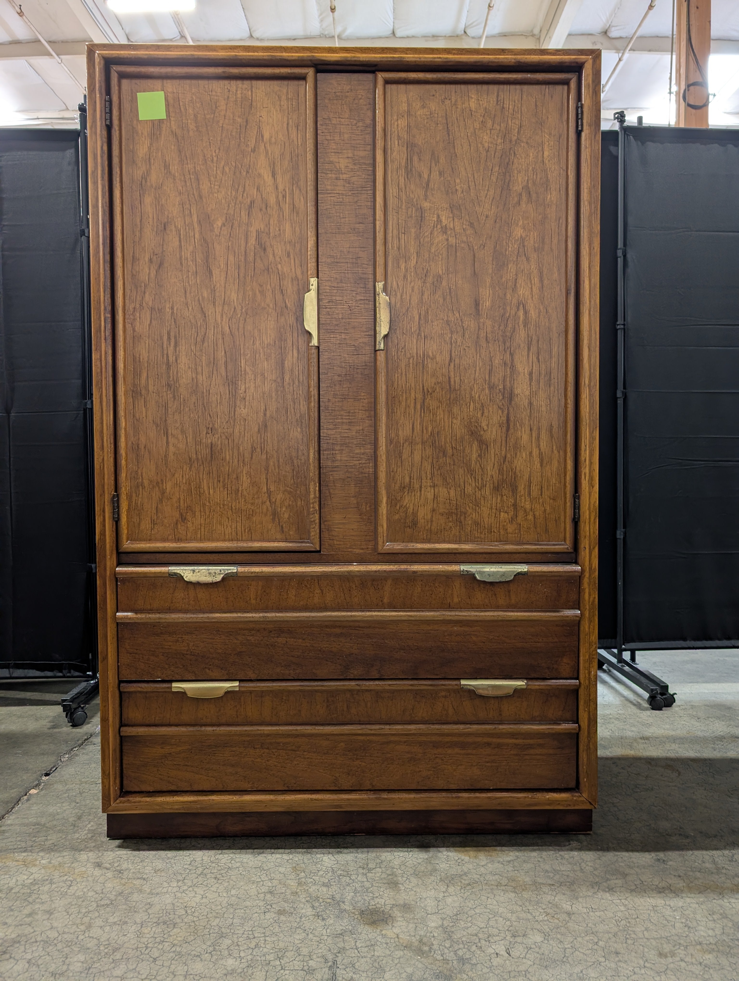 Traditional Dixie Hardwood Armoire Cabinet with Storage Drawers