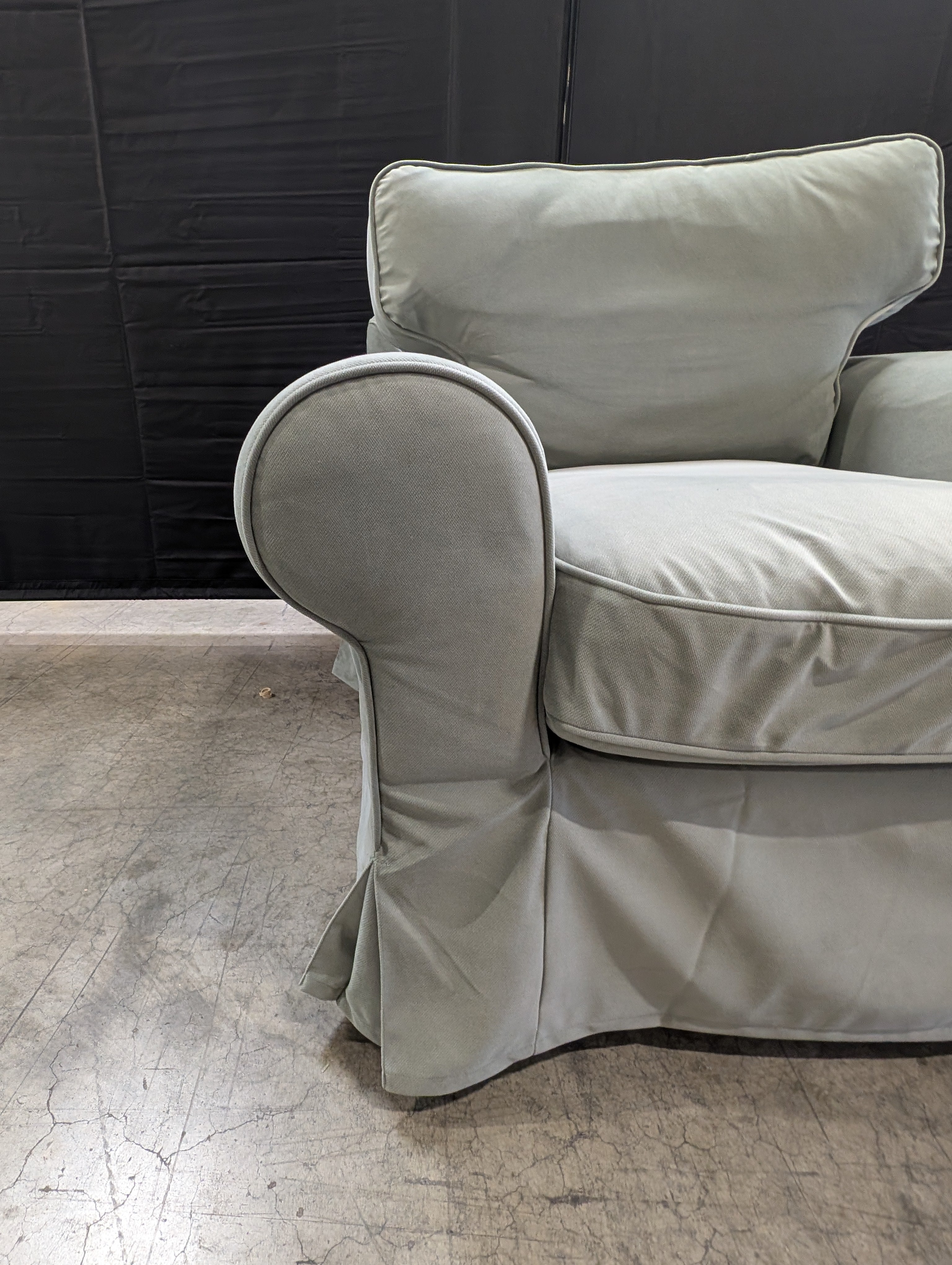 Contemporary Light Grey-Green  Upholstered Armchair