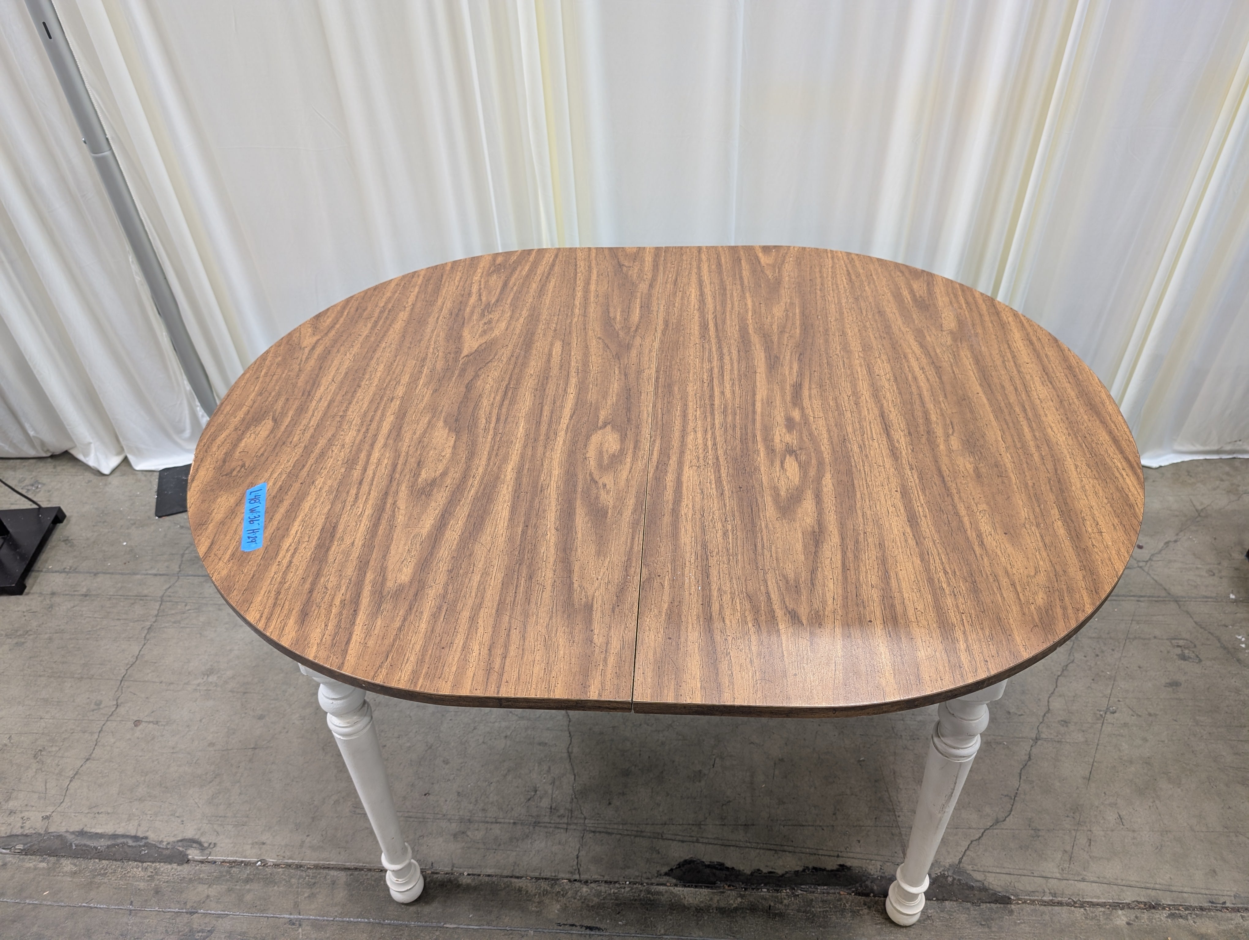 Two-Tone Oval Wood Dining Table