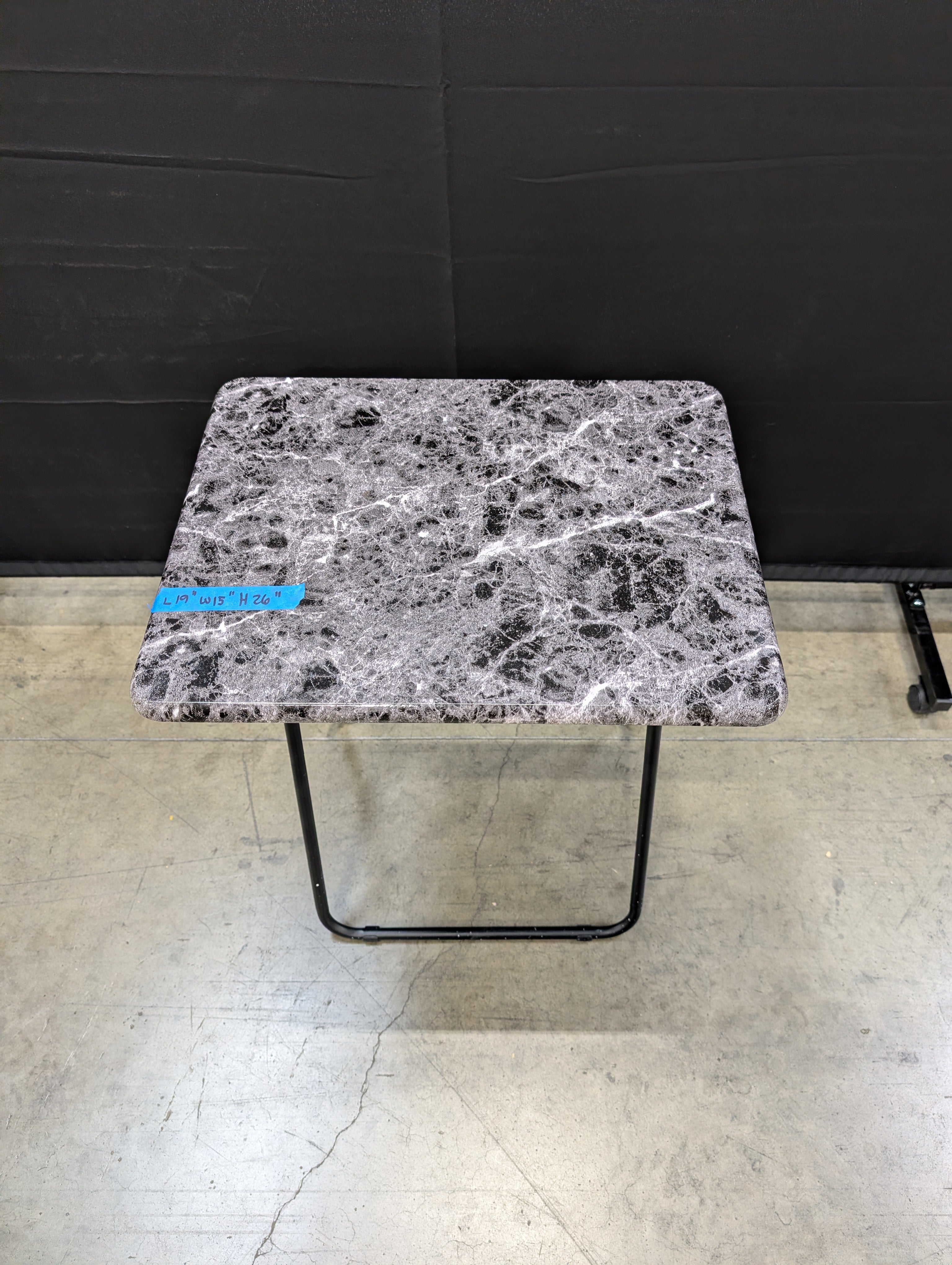 Portable Faux Marble Folding Side Table
