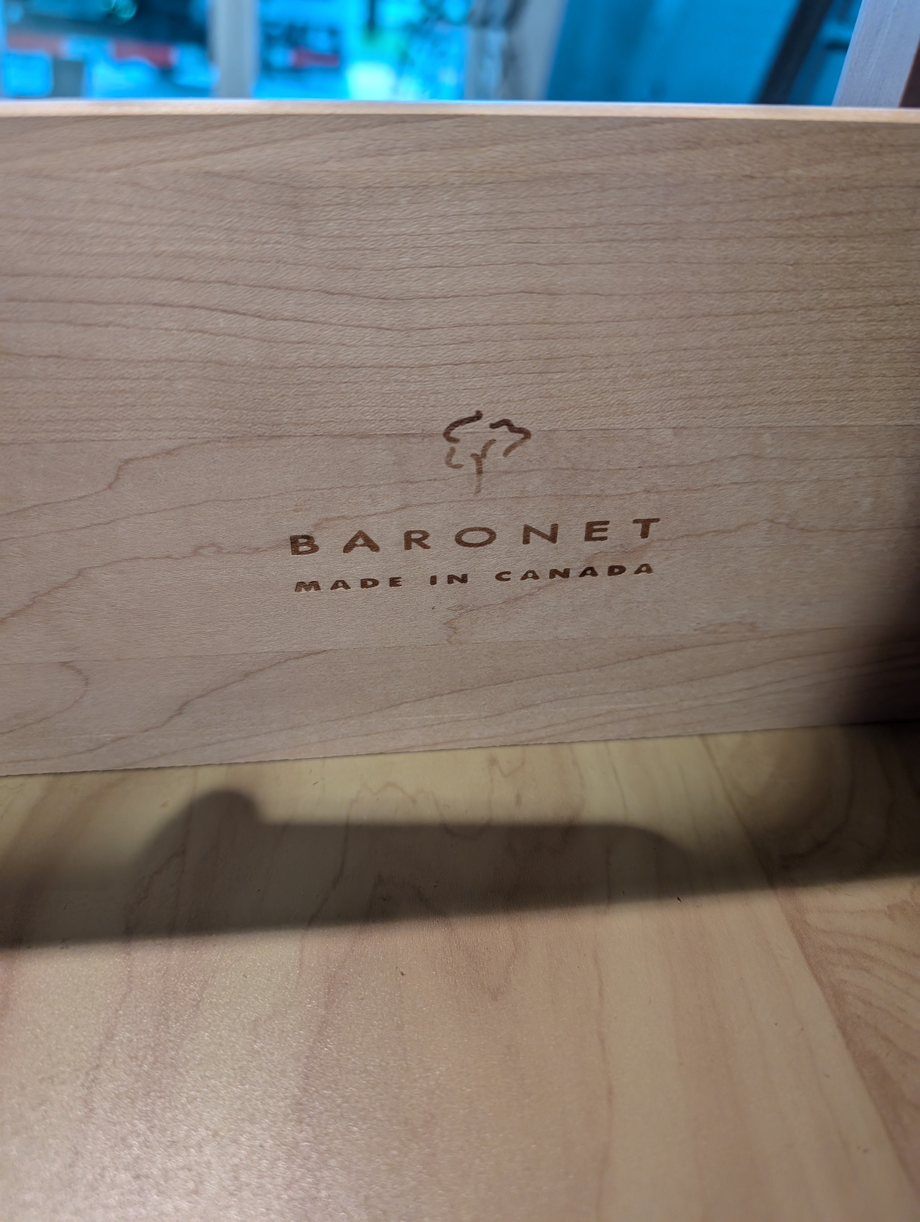 Natural Wood Desk with Dark Top