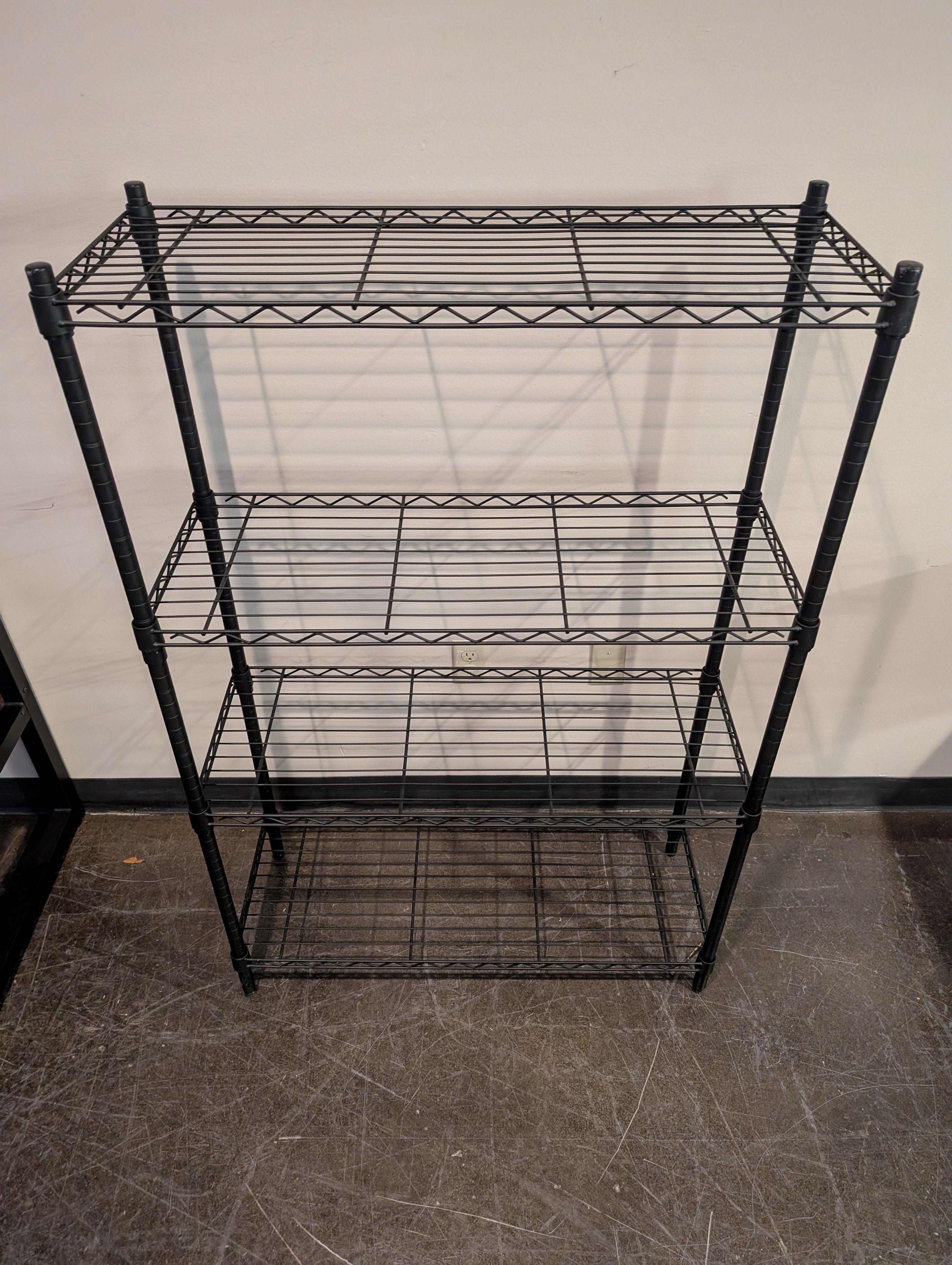 Durable Black Metal 4-Tier Shelving Unit