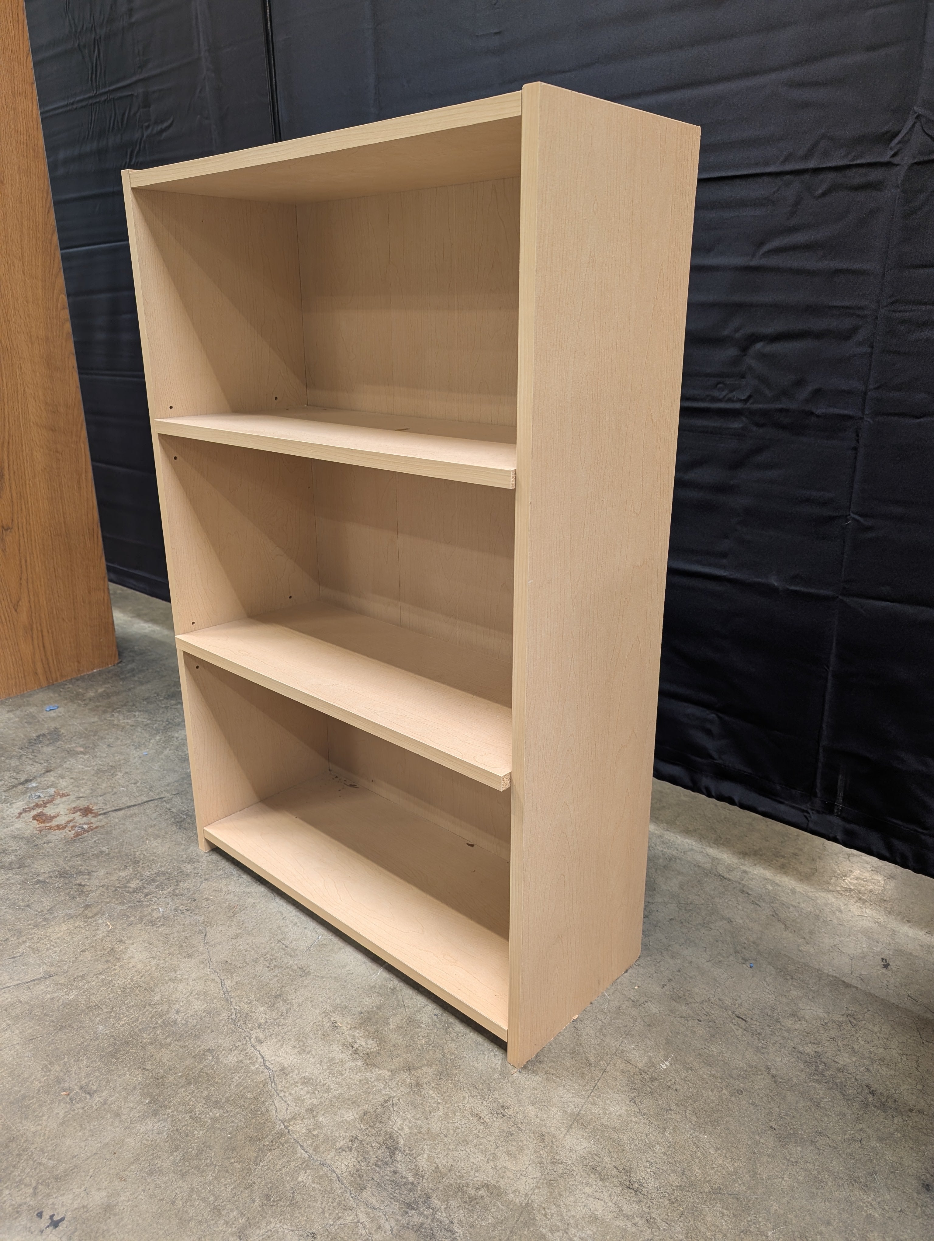 Three-Shelf Storage Bookcase in Light Wood