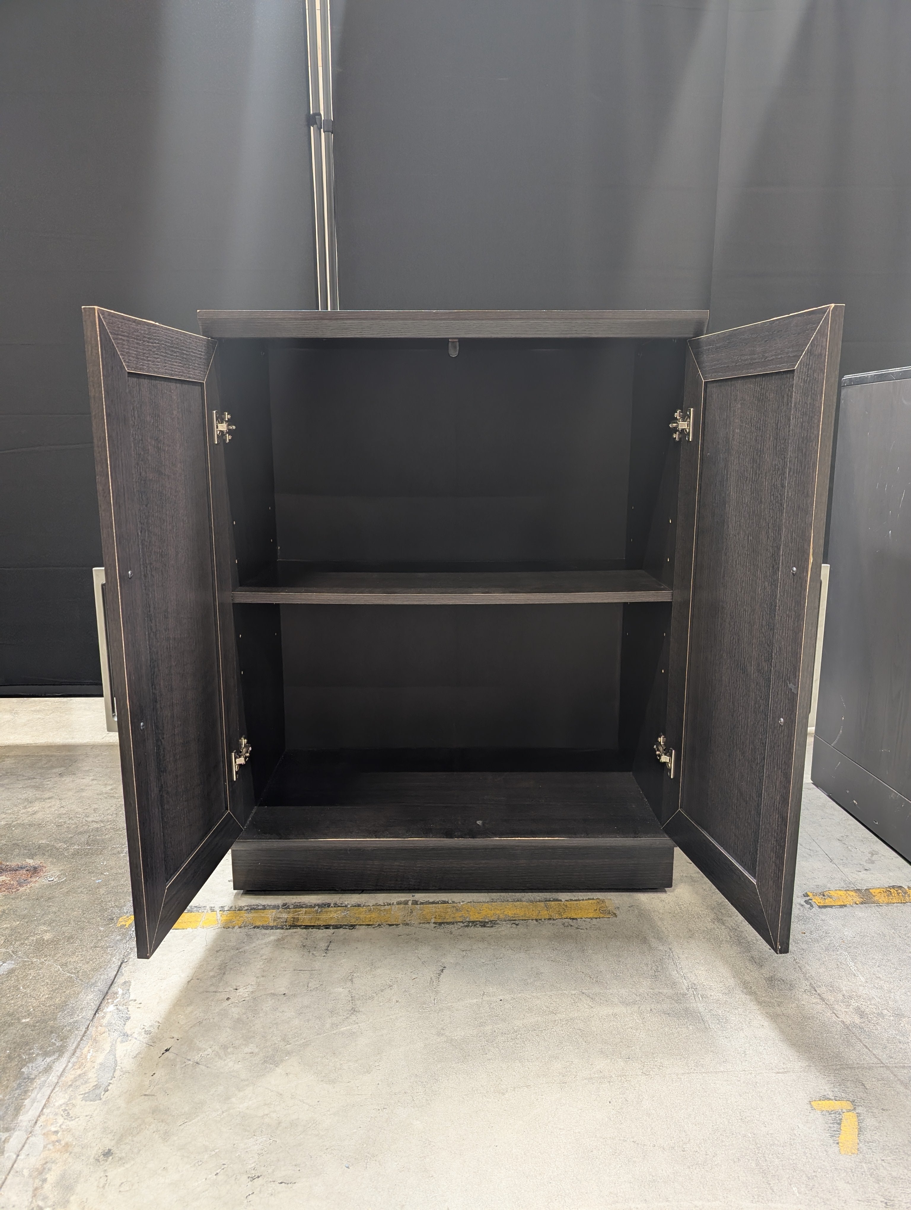 Dark Brown Wood Grain Storage Cabinet Ikea Used