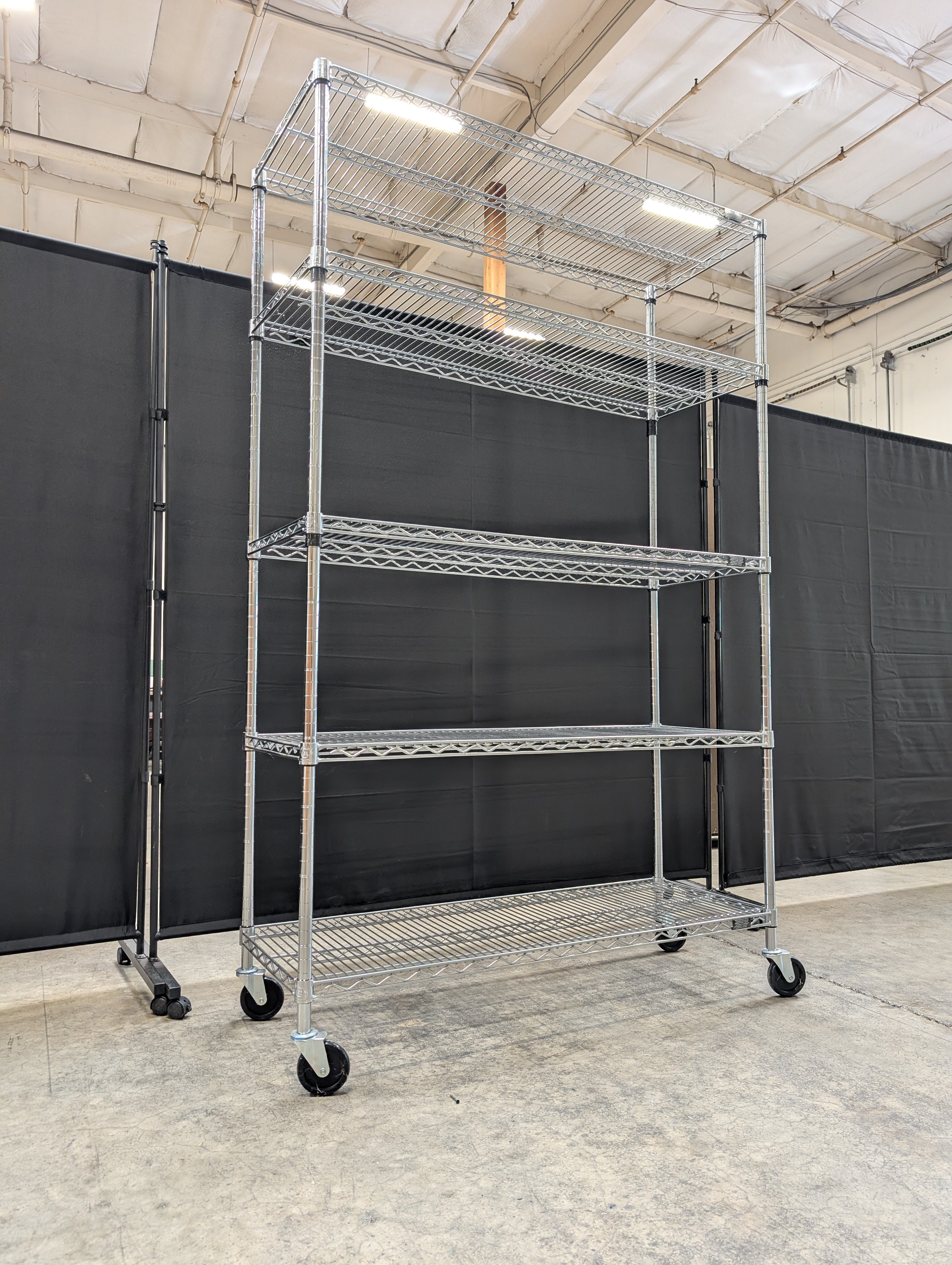 Versatile Chrome Wire Shelving Unit with Casters