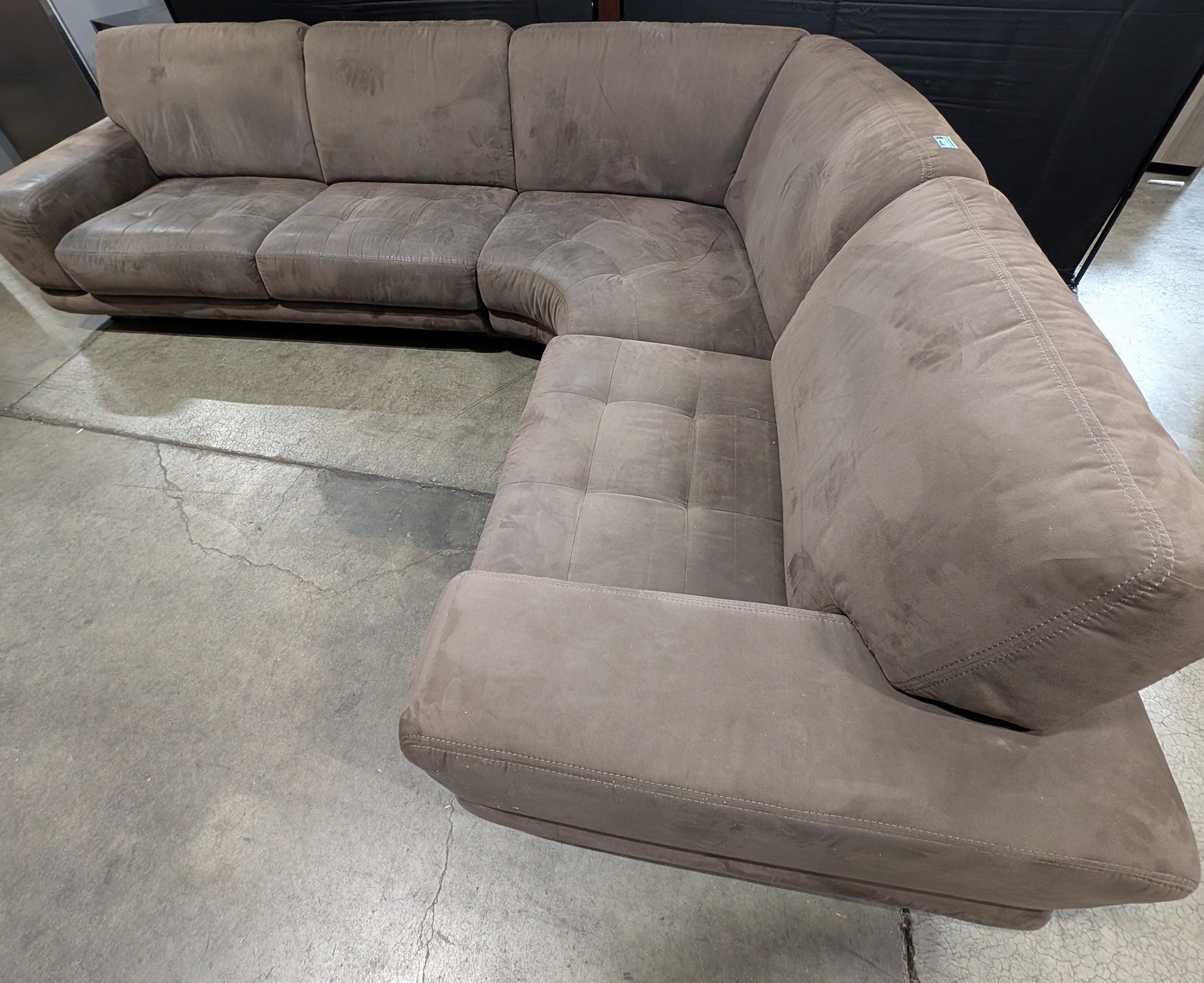 Spacious Dark Brown Upholstered Sectional Sofa