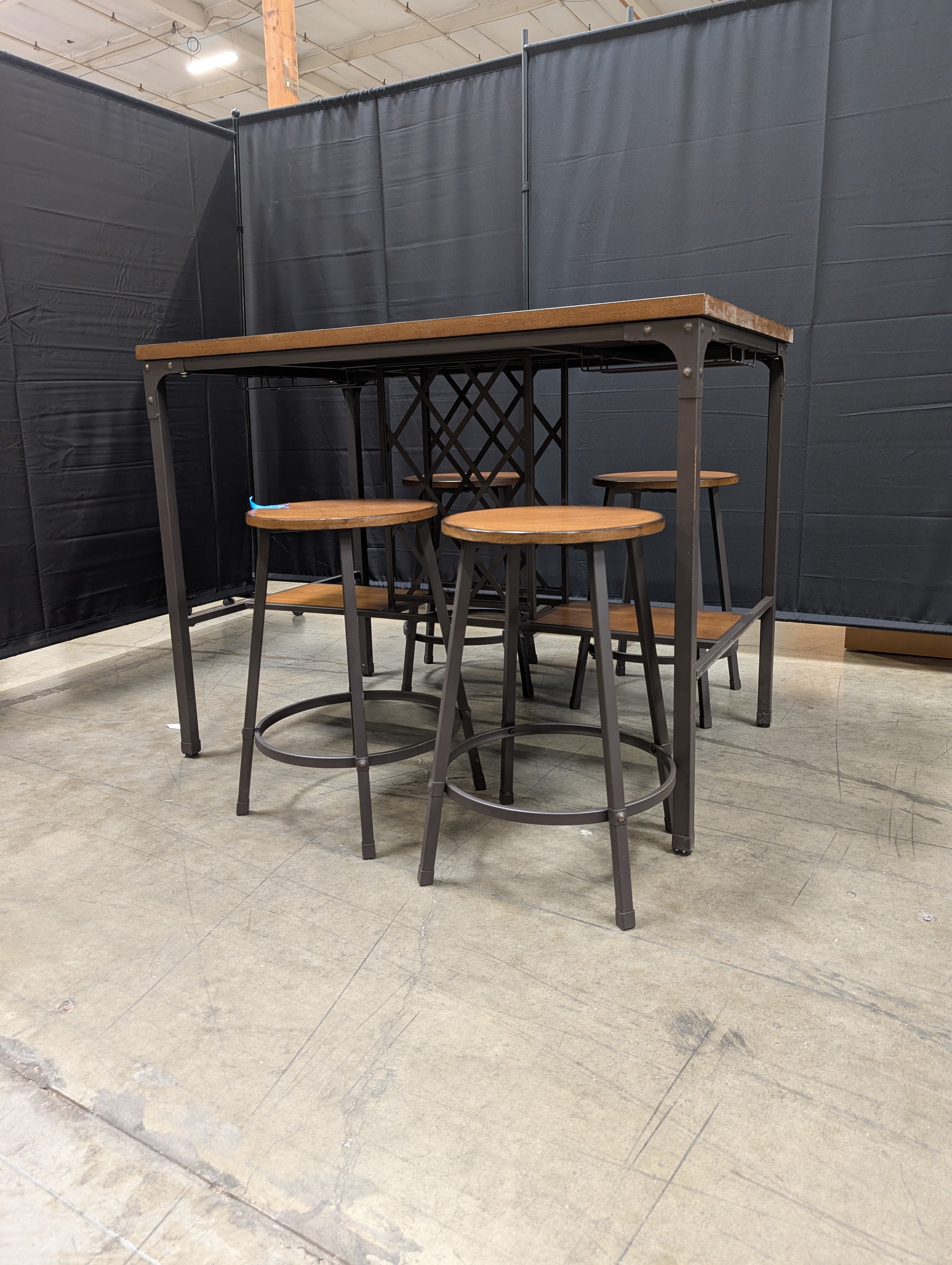 Industrial Style Wood Top Dining set
