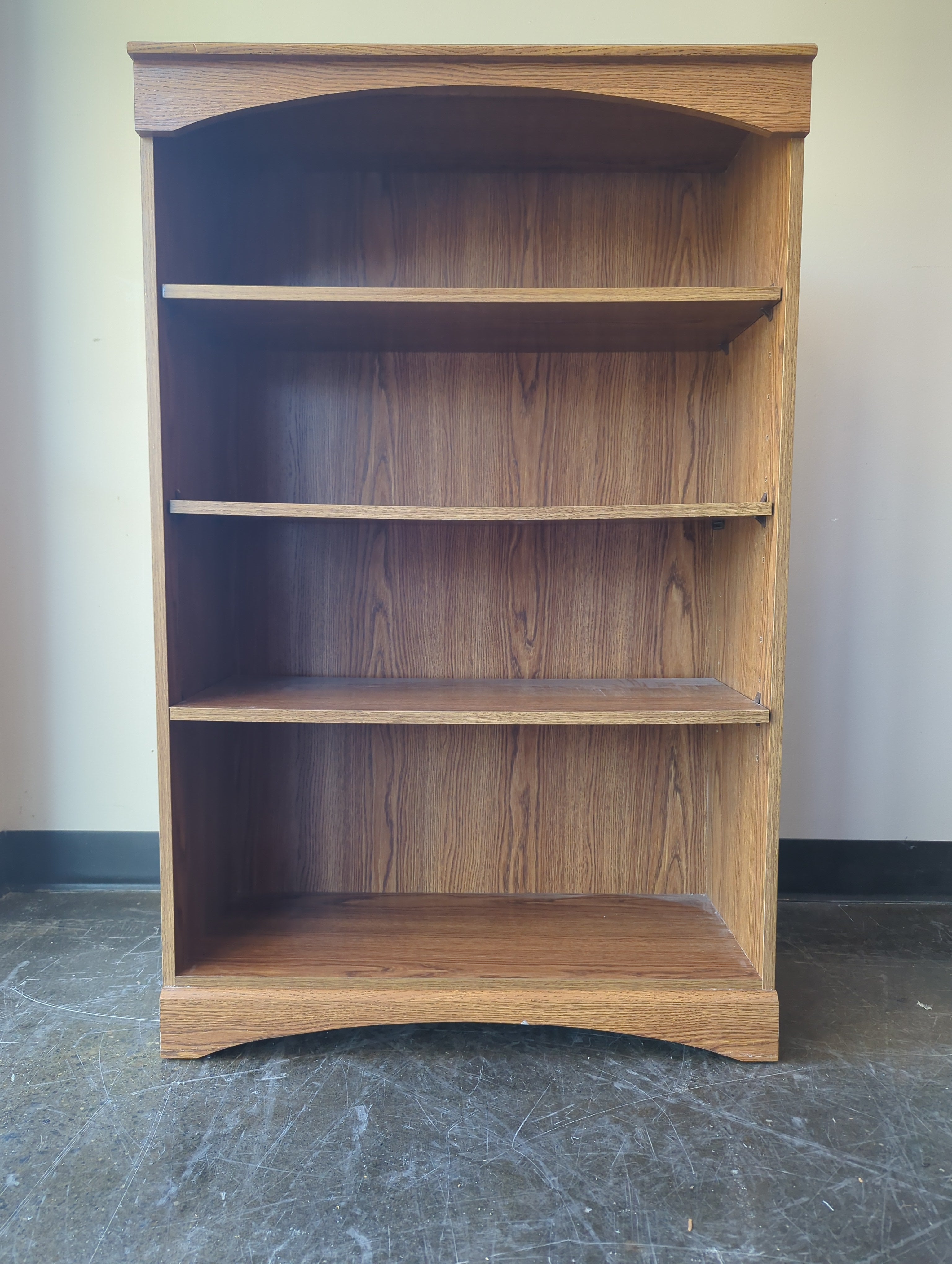 Compact Wood Finish Four-Tier Bookshelf