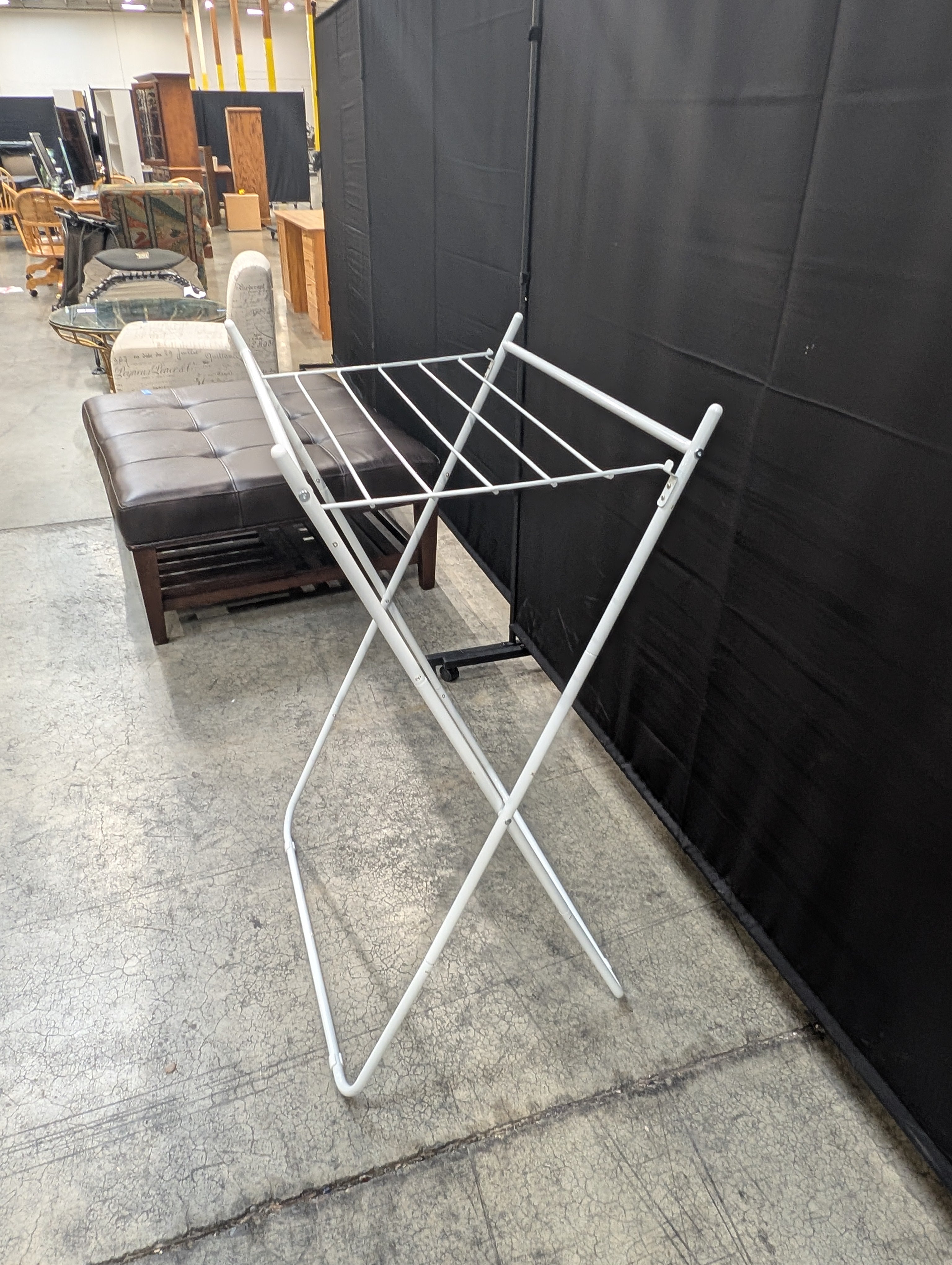 White Foldable Metal Laundry Drying Rack