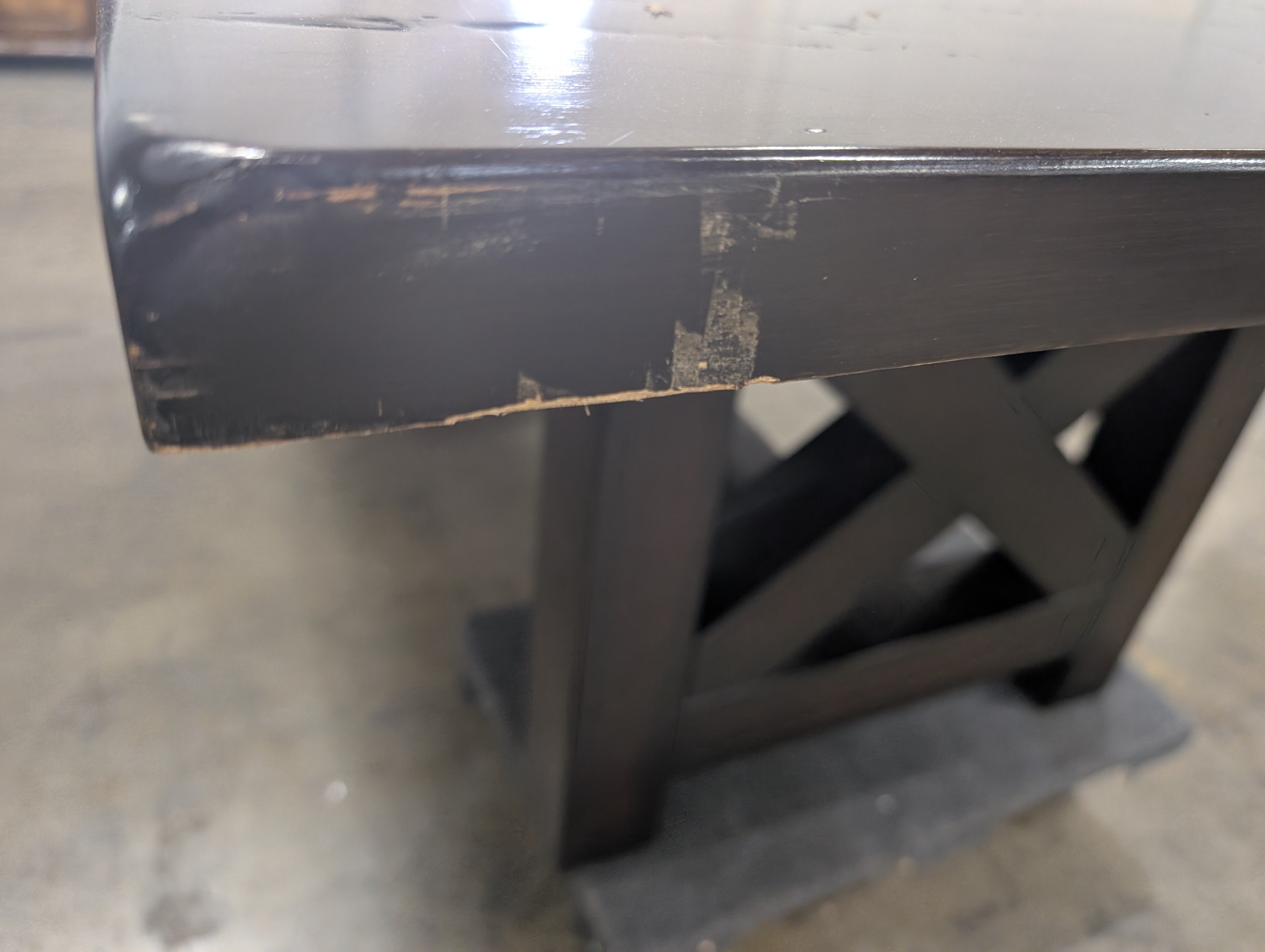 Spacious Dark Stained Wooden Extendable Dining Table