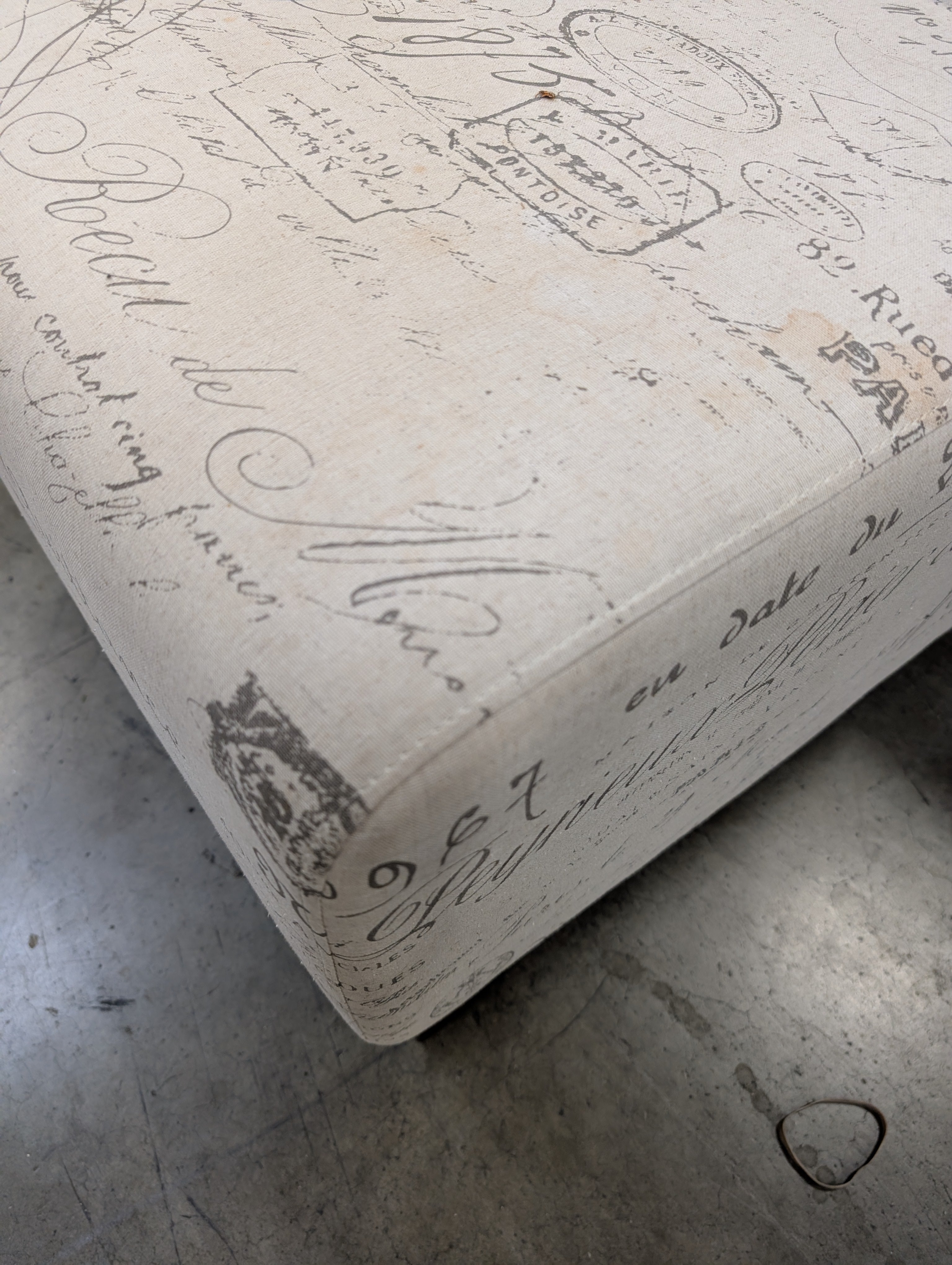 Parisian Script Upholstered Armless Accent Chair used
