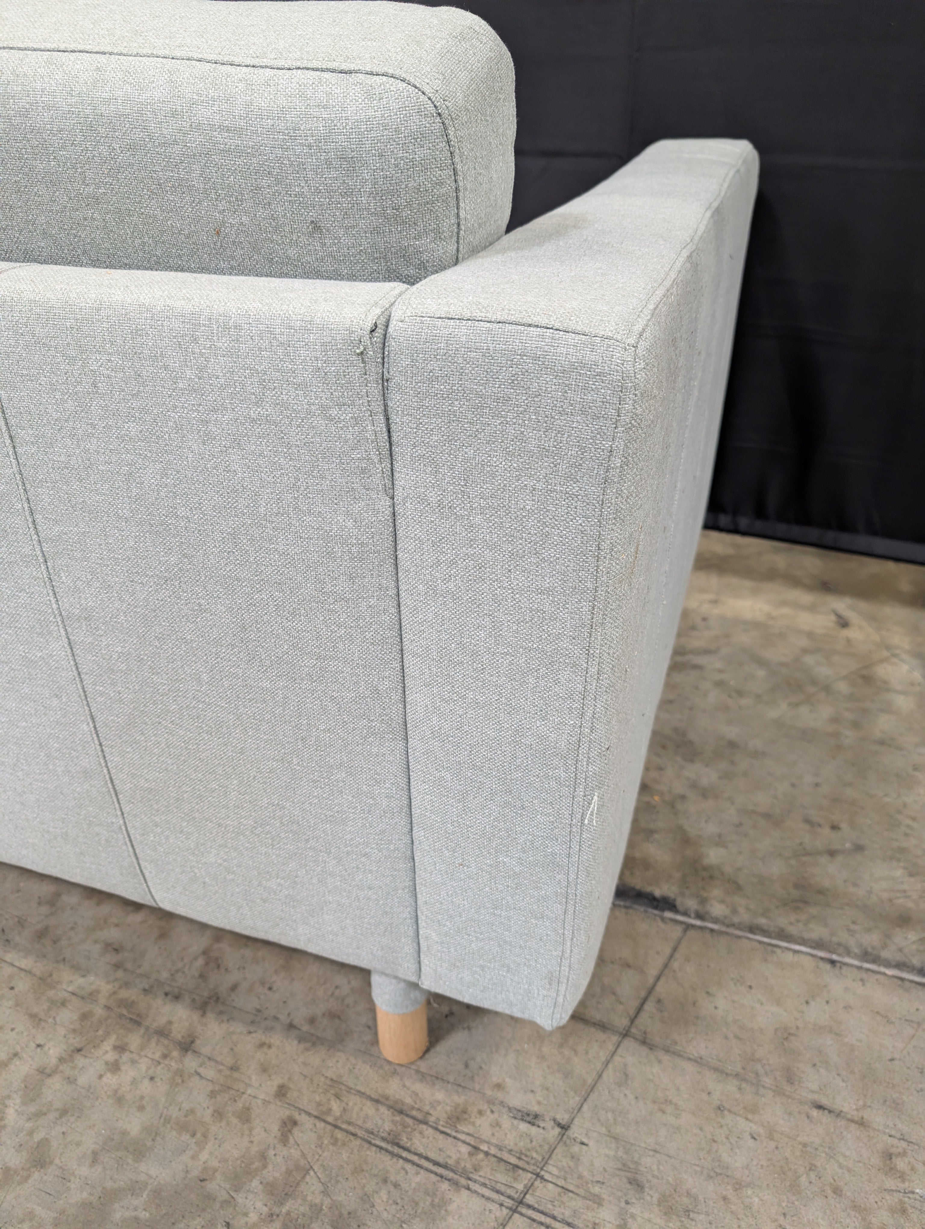 Light Green Tufted Fabric Loveseat