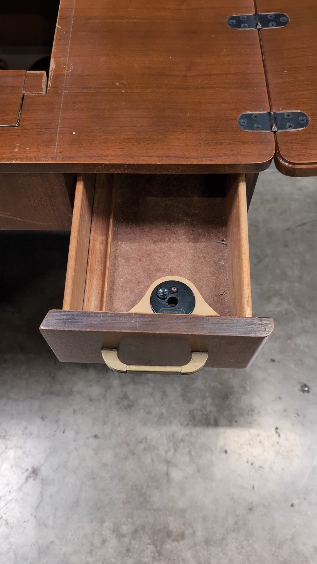 Vintage Wood Craft Table with Storage Drawers