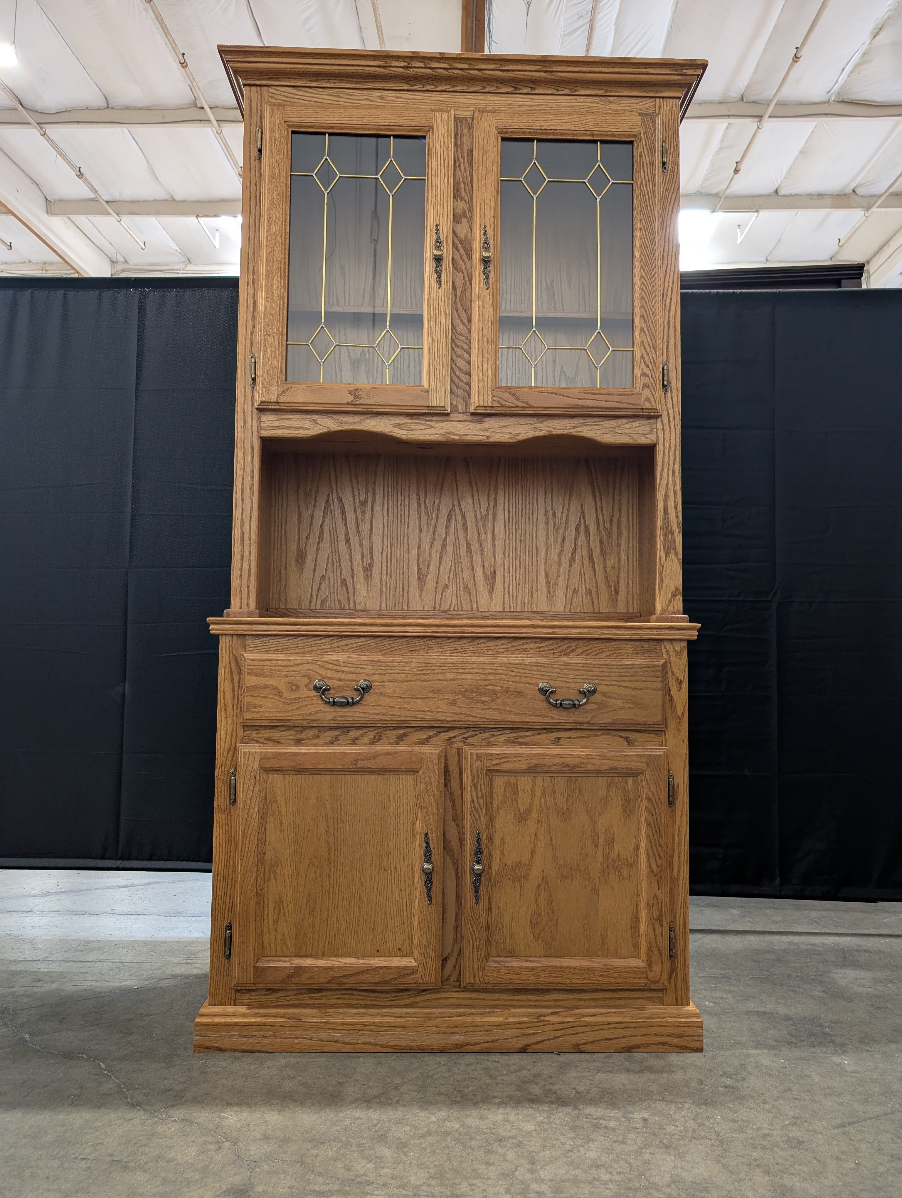 Traditional Brown Wood Storage Cabinet with Two Drawers