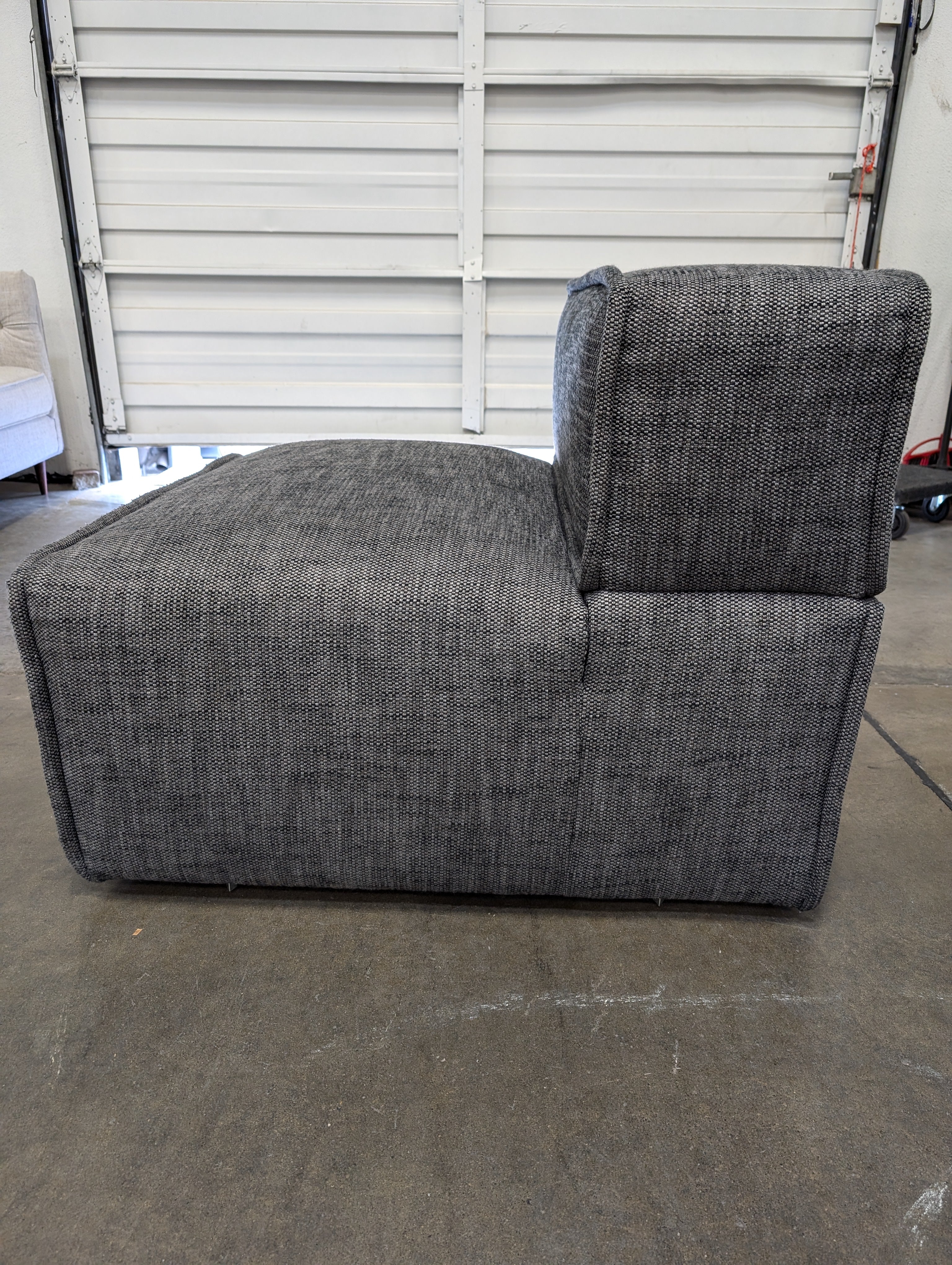 Modern Grey Fabric Modular Cube Seat
