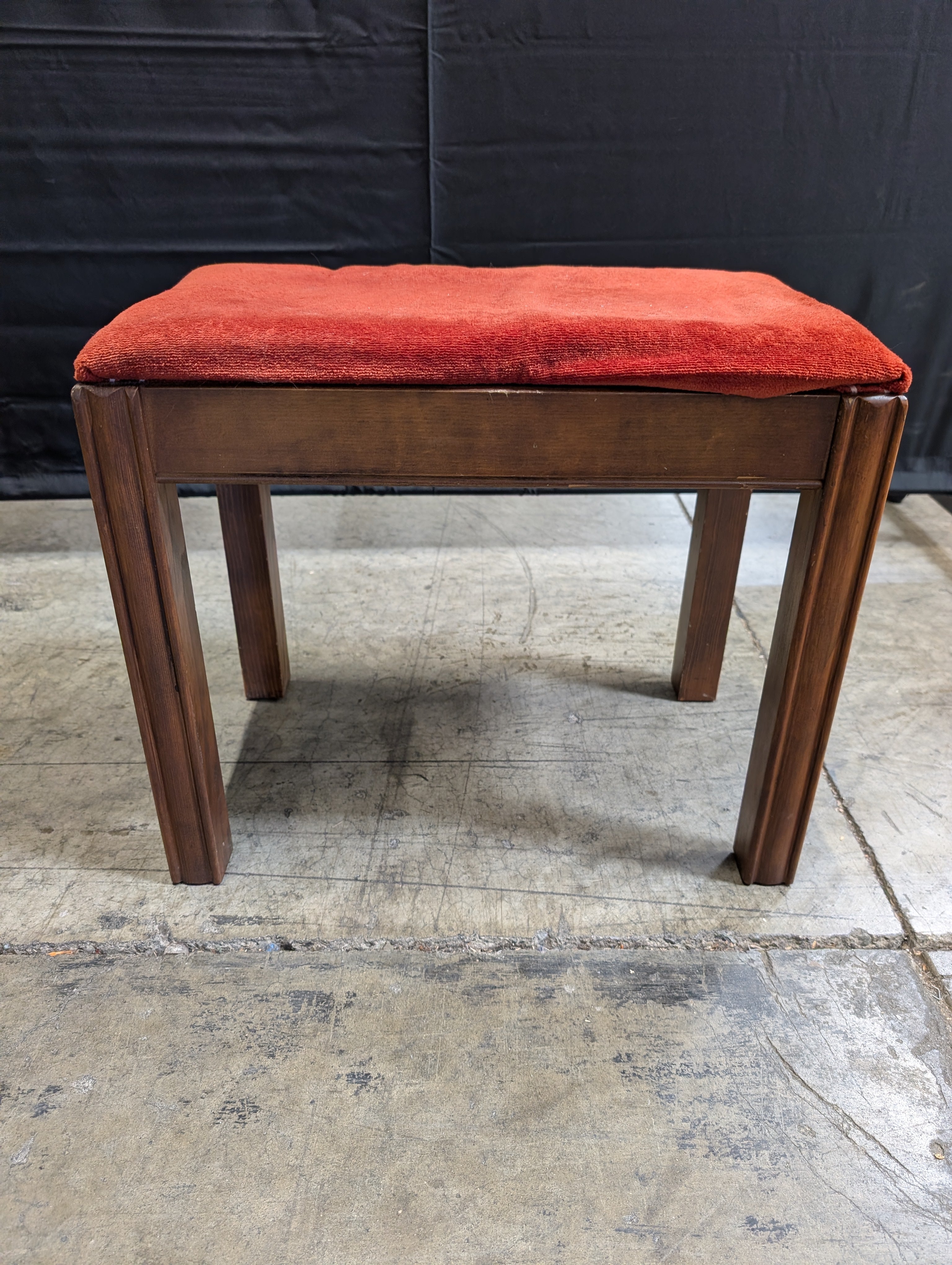 Red Reupholstered Stool