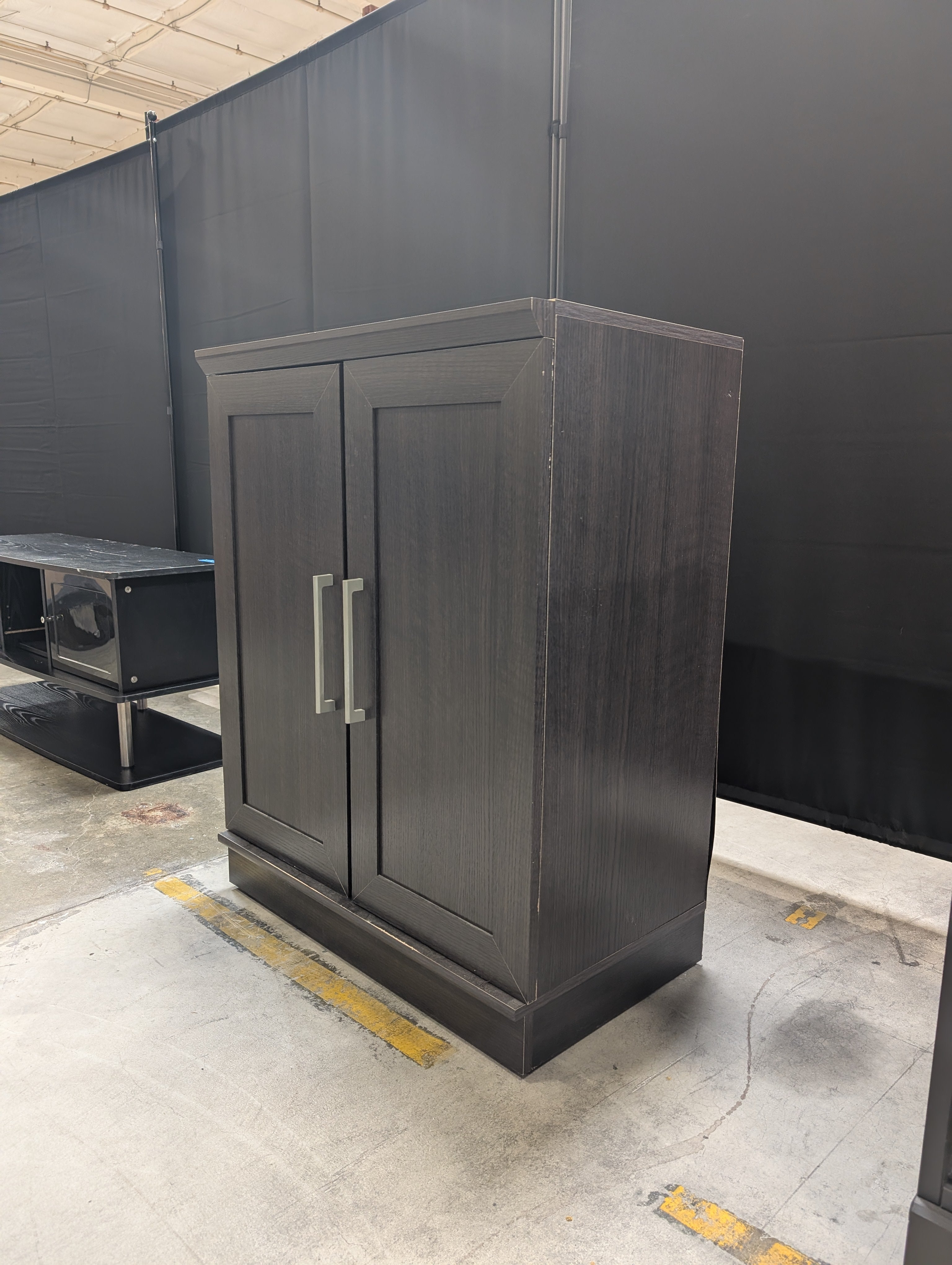 Dark Brown Wood Grain Storage Cabinet Ikea Used