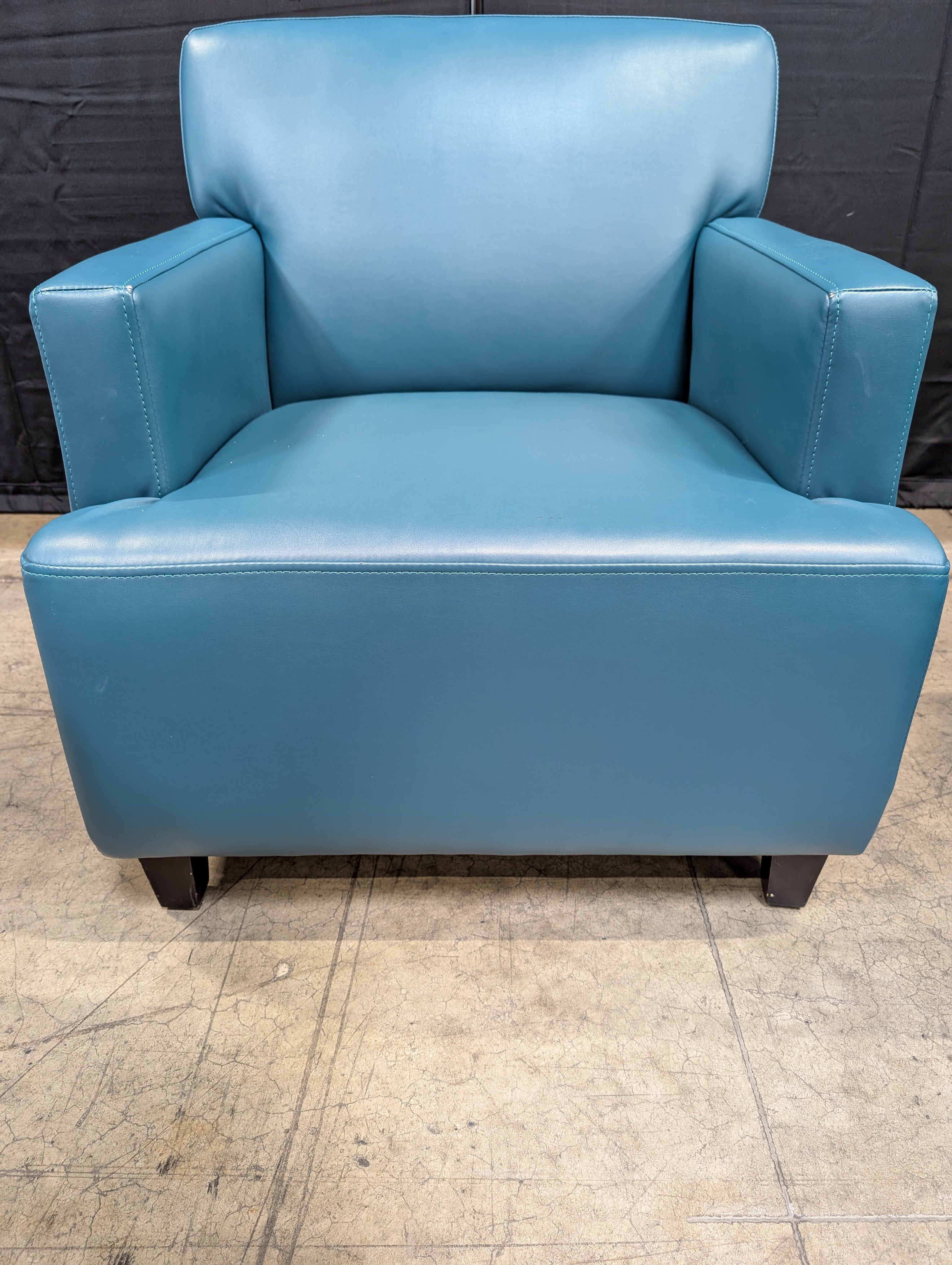 Teal Faux Leather Accent Club Chair