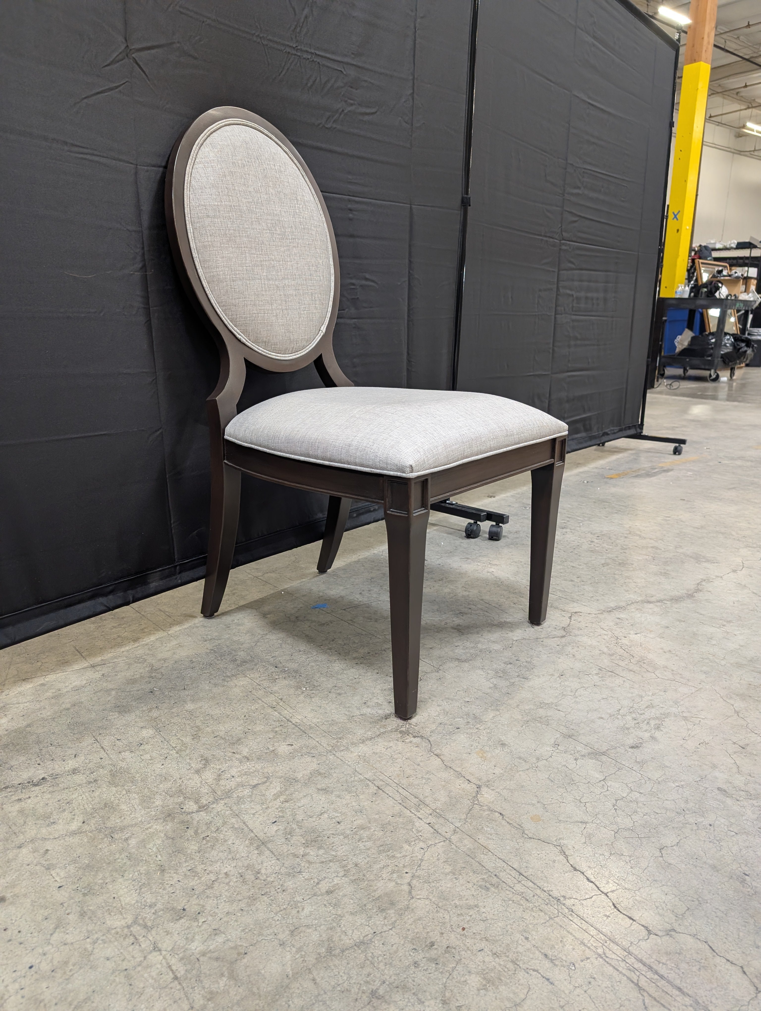 ETHAN ALLEN Dark Wood Dining Set with Six Upholstered Chairs