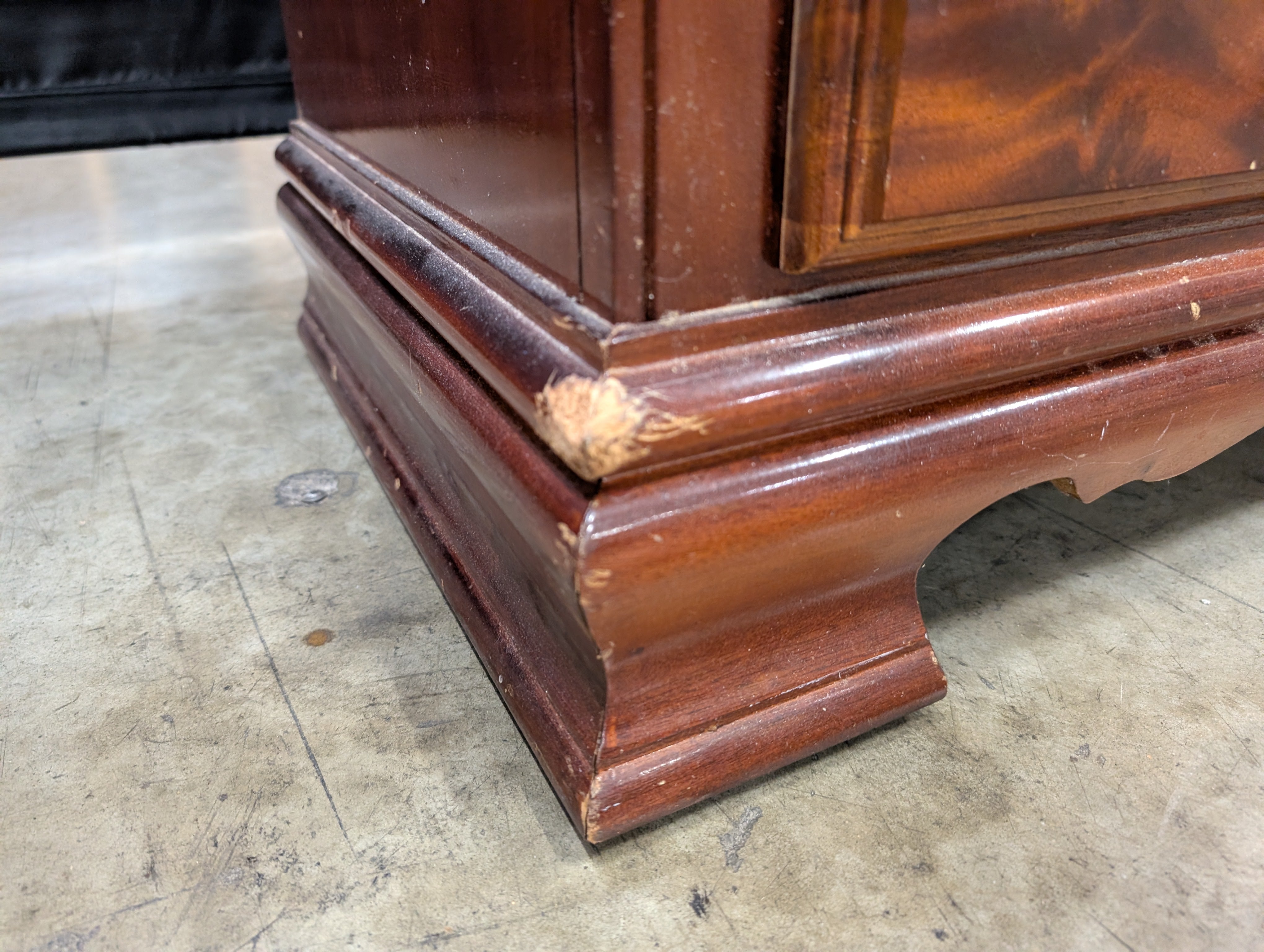 Classic Cherry Finish Tall Chest of Drawers with Brass Hardware