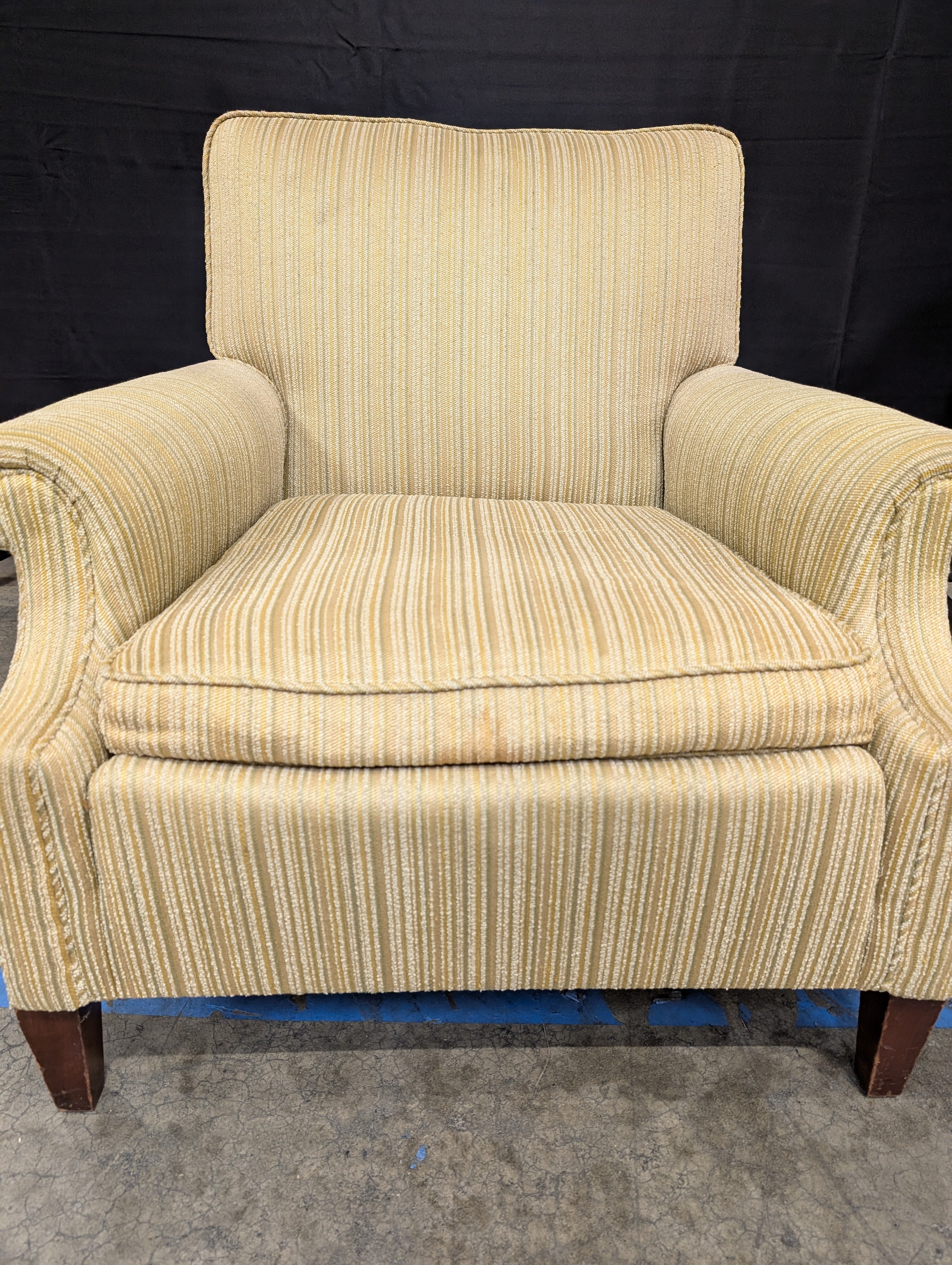 Textured Striped Upholstered Armchair