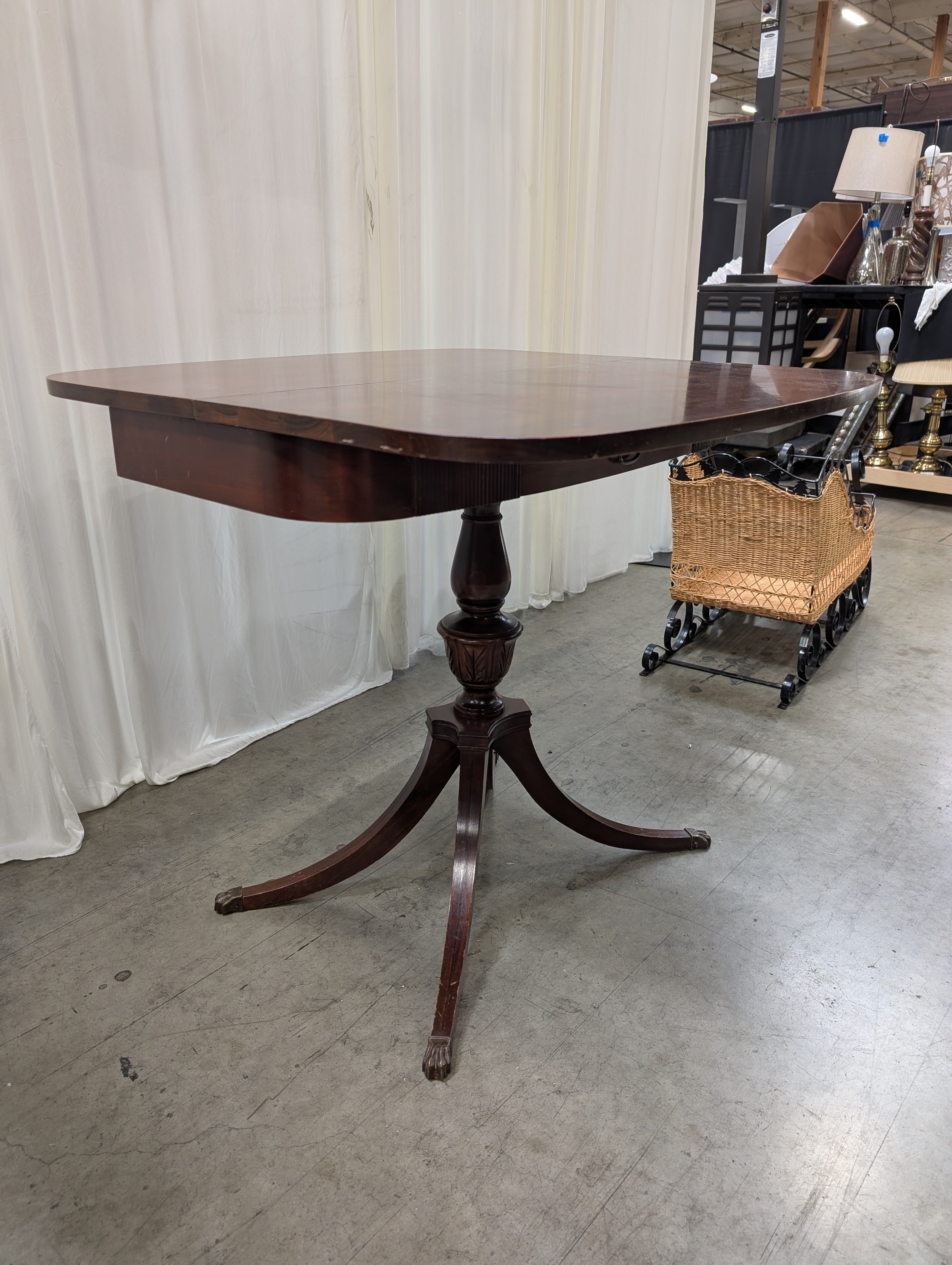 Vintage Mahogany Pedestal End Table with Tilt-Top