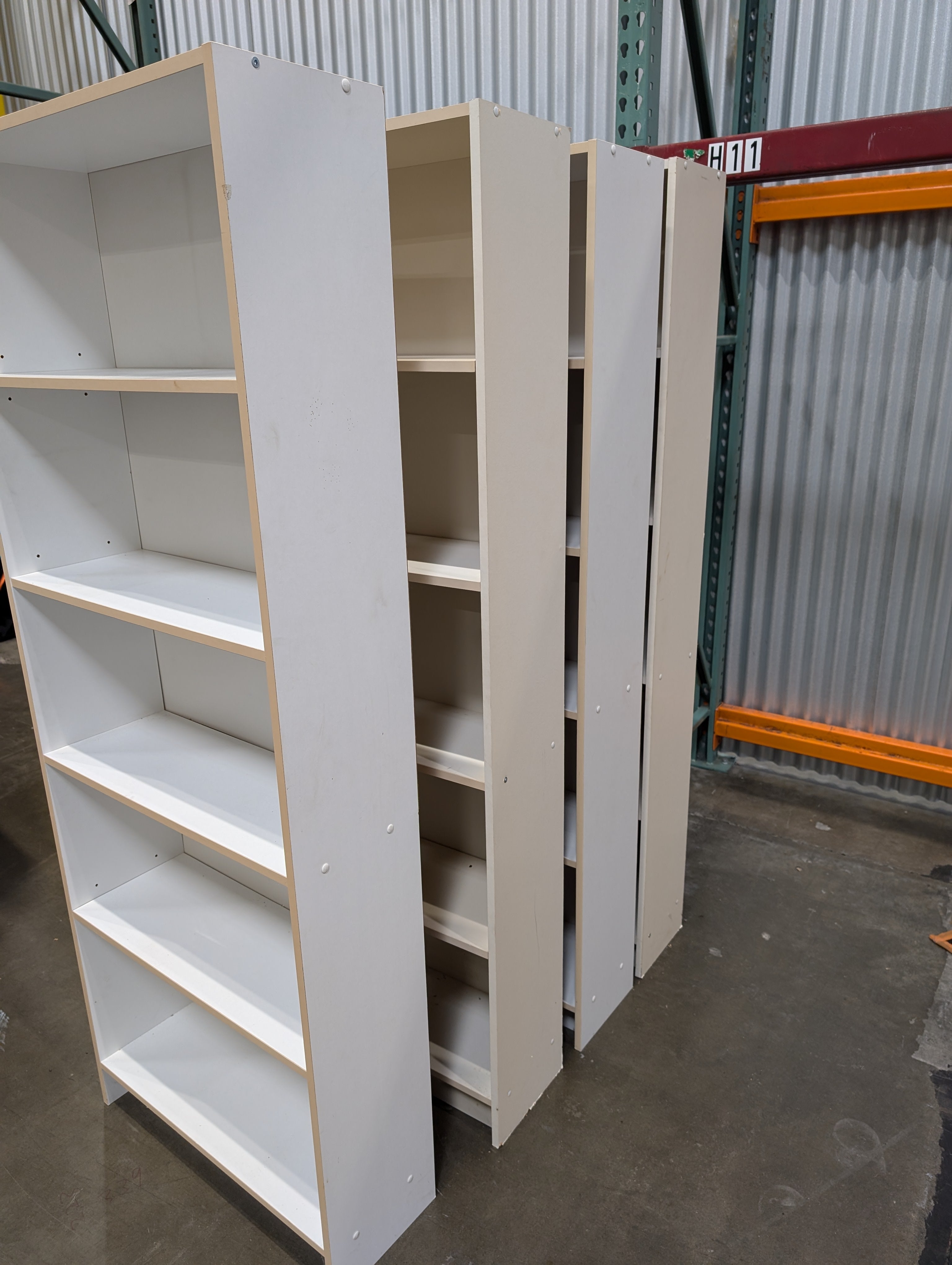 Five-Shelf White Bookcase