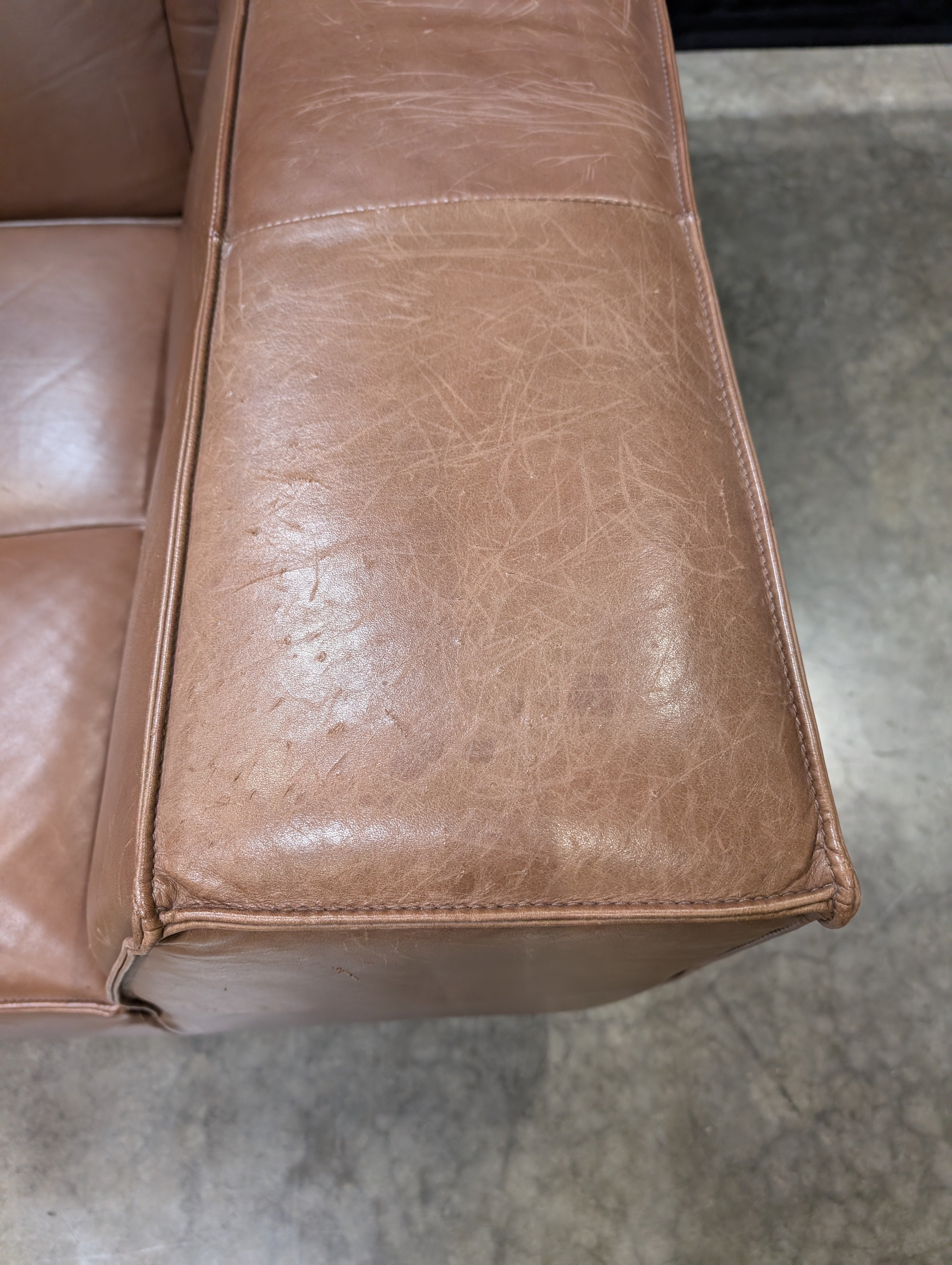 BoConcept Brown Leather Sectional Sofa with Chaise