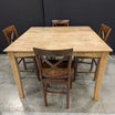 Rustic Wood Dining Table Set with 4 X-Back Chairs - Farmhouse Style