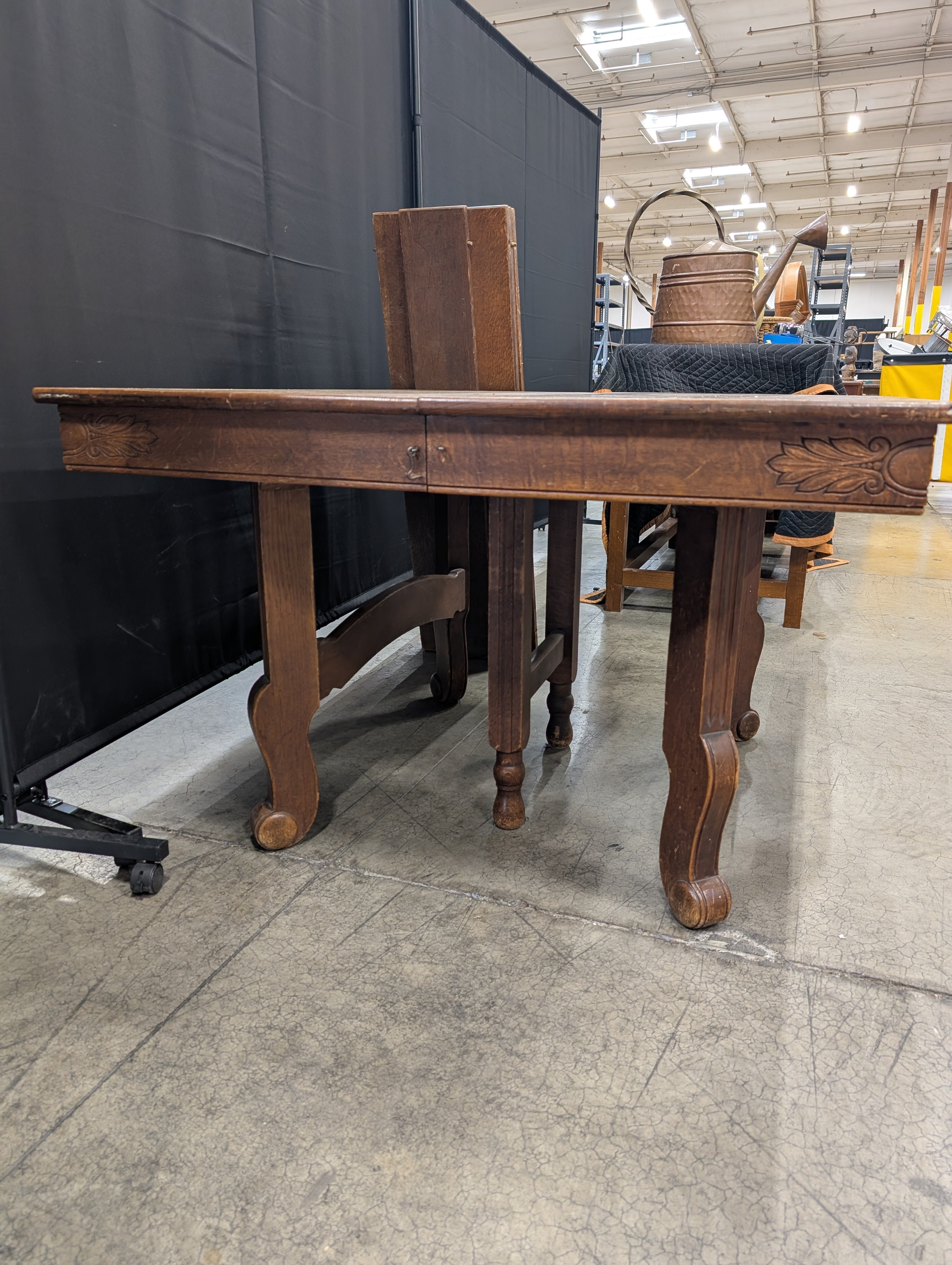 P. E. Routier Furniture Co. Carved Wood Extendable Dining Table