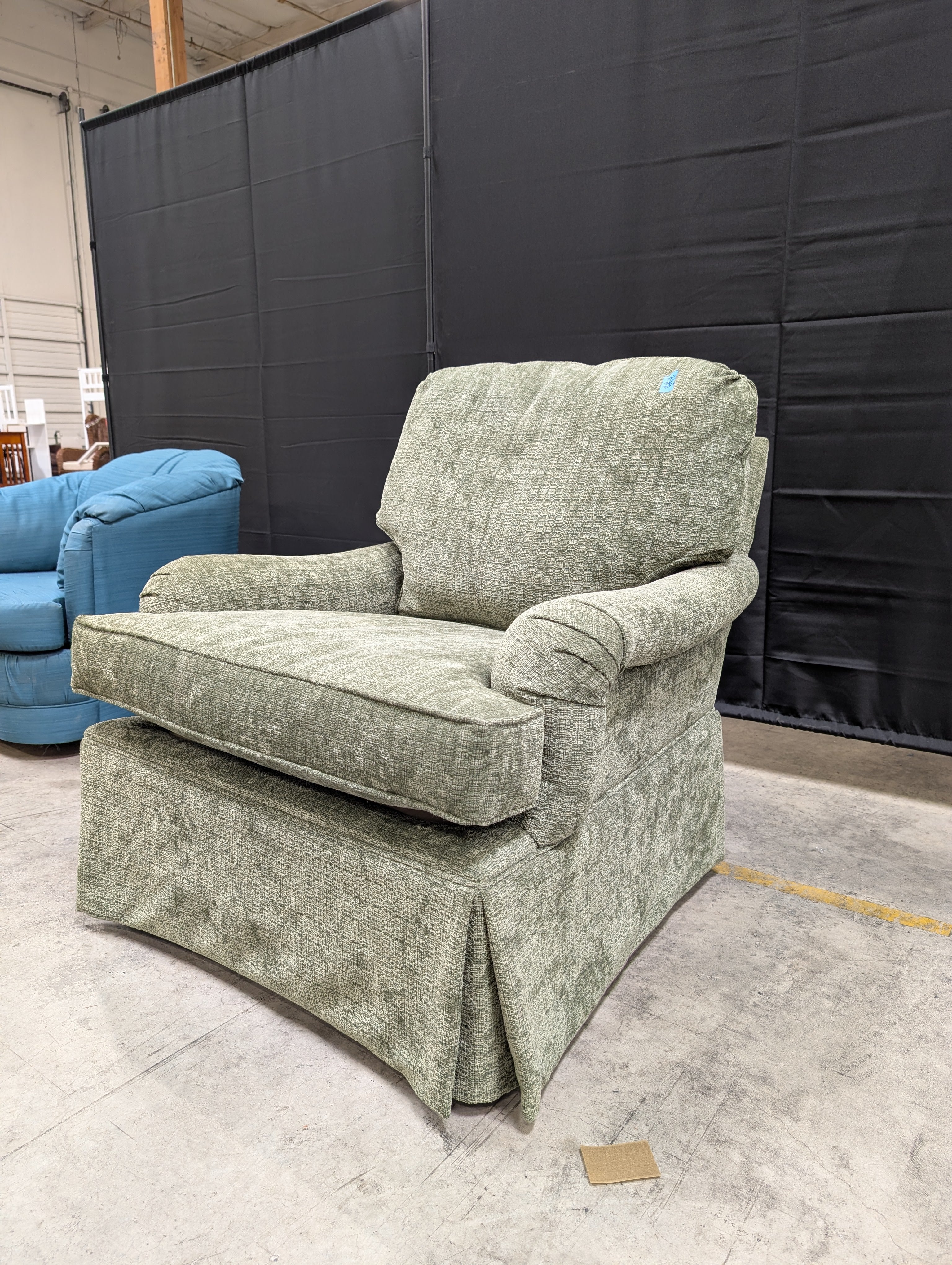 Woodmark Sage Green Textured Armchair