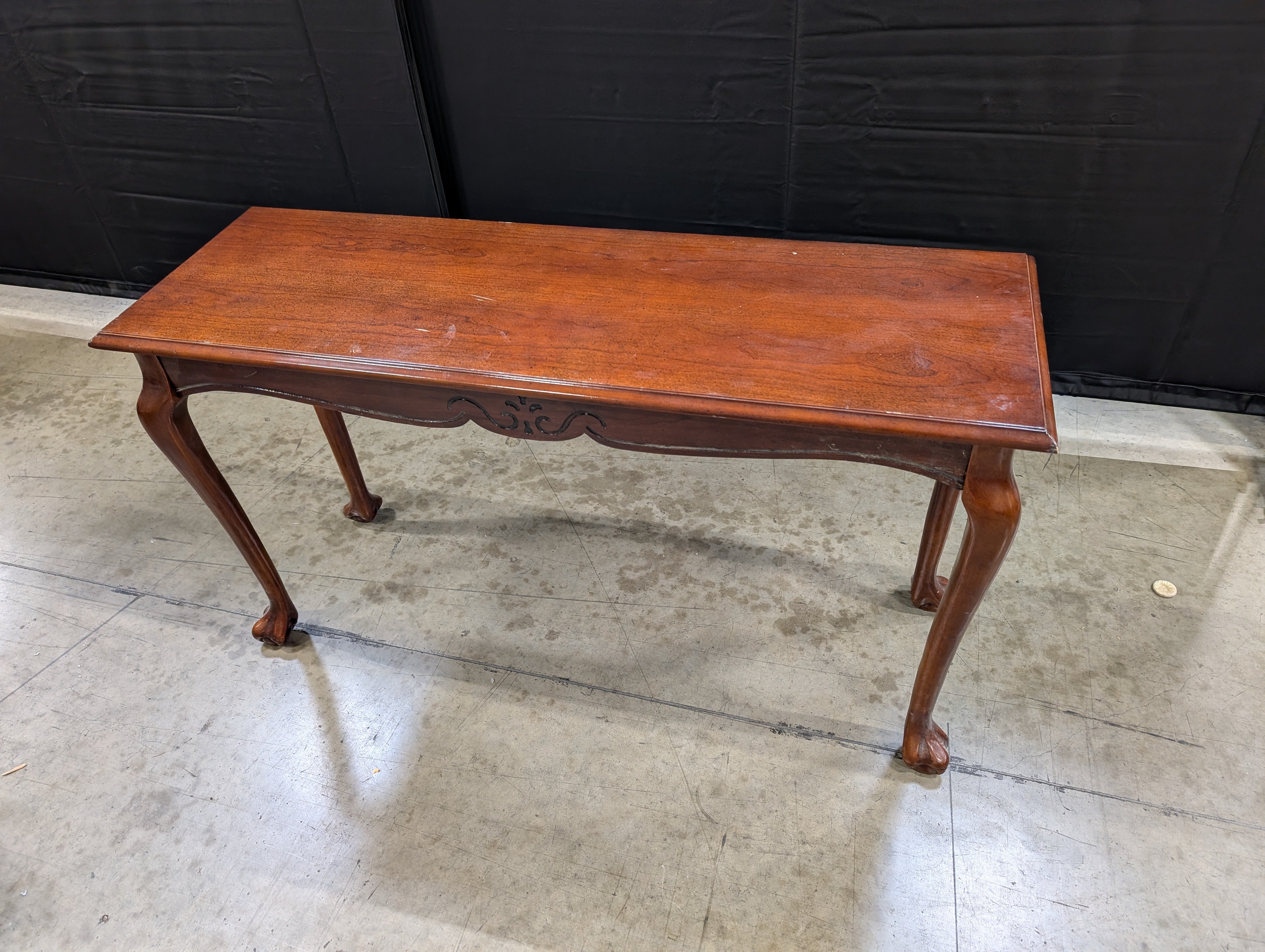 Rich Cherry Toned Wood Console Table